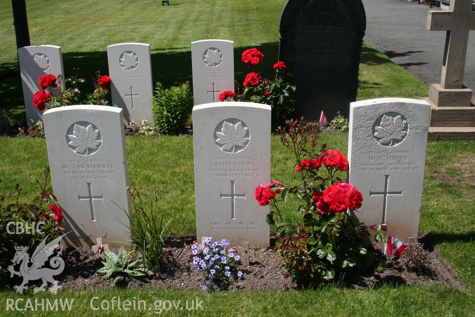 Graves of three men killed in 5 March disturbances.