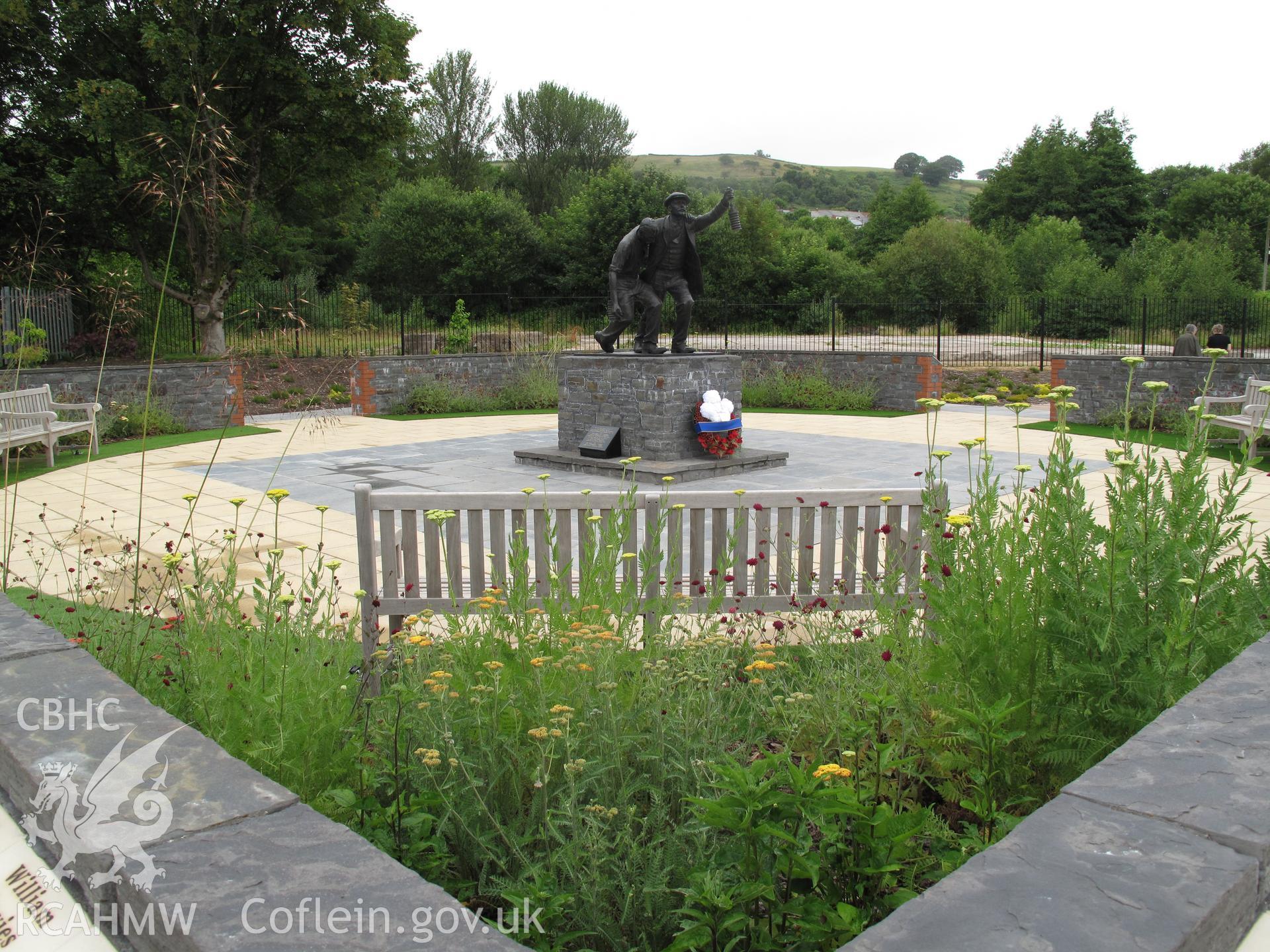 View from the southeast of the National Mining Memorial Garden, Senghenydd.