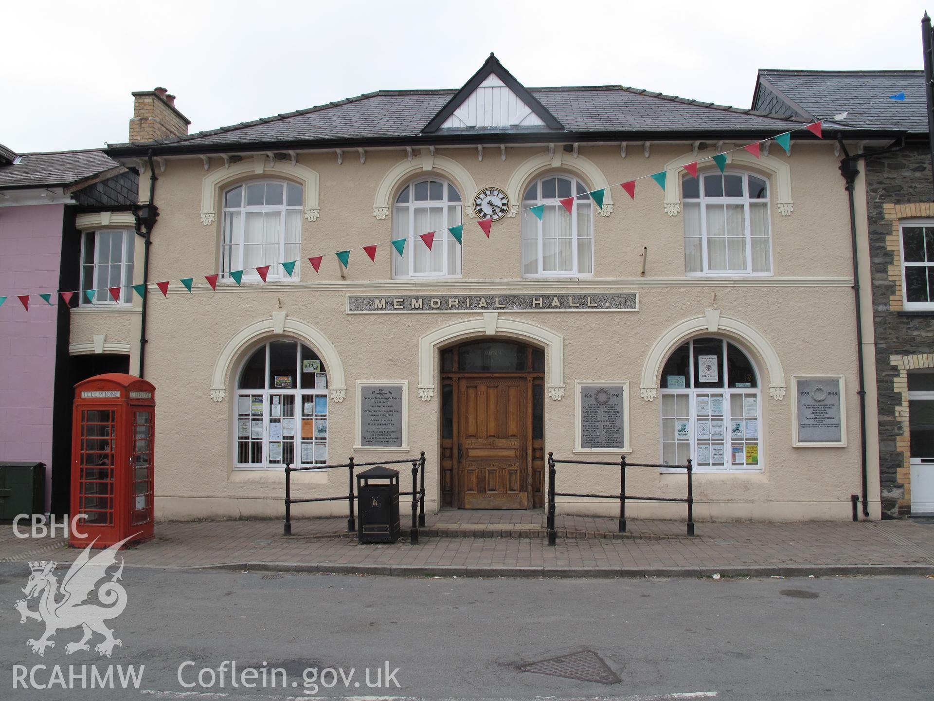 View from the southwest of the Memorial Hall, Tregaron.