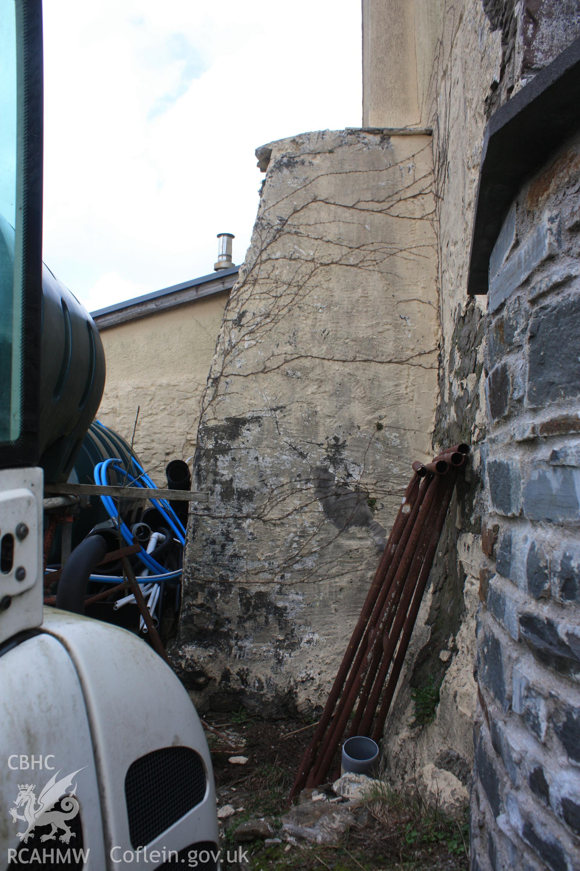 Exterior; Late C17th chimney looking north.