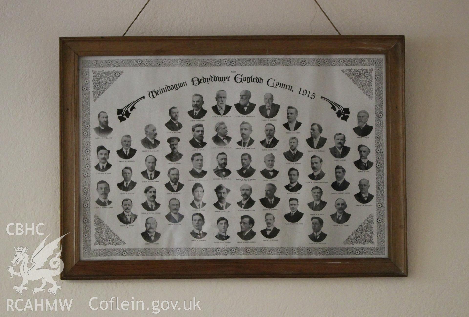 Interior of Baptist Chapel, Ruthin, detail of portraits