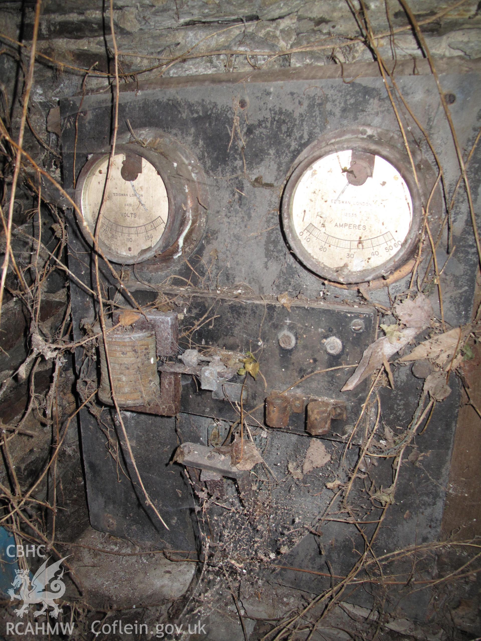 Detail of switchboard at Ceulan Turbine, Talybont.
