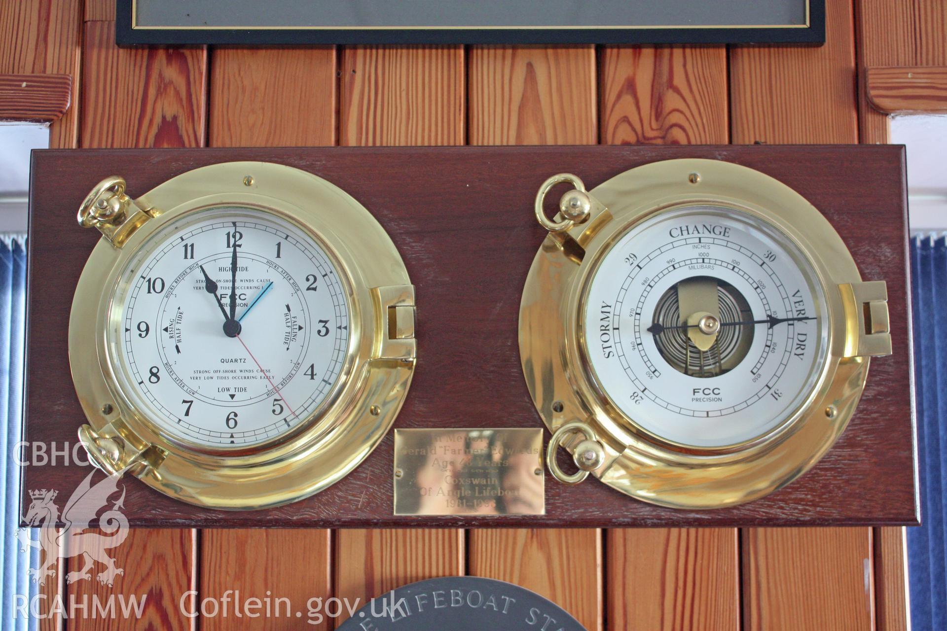 Detail of commemorative clock/barometer