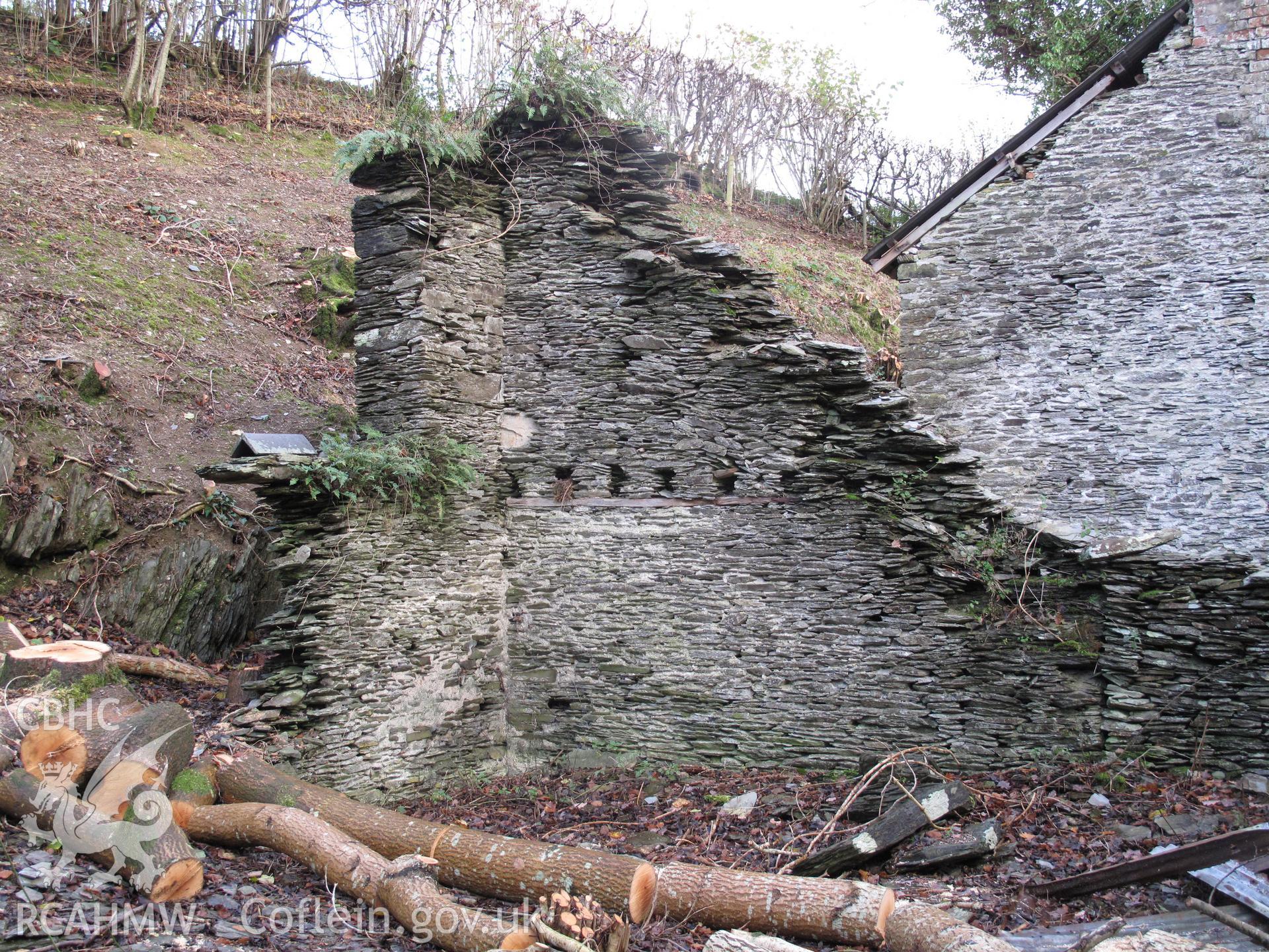 Detail of interior eastern corner of Fron Factory, Rhayader.