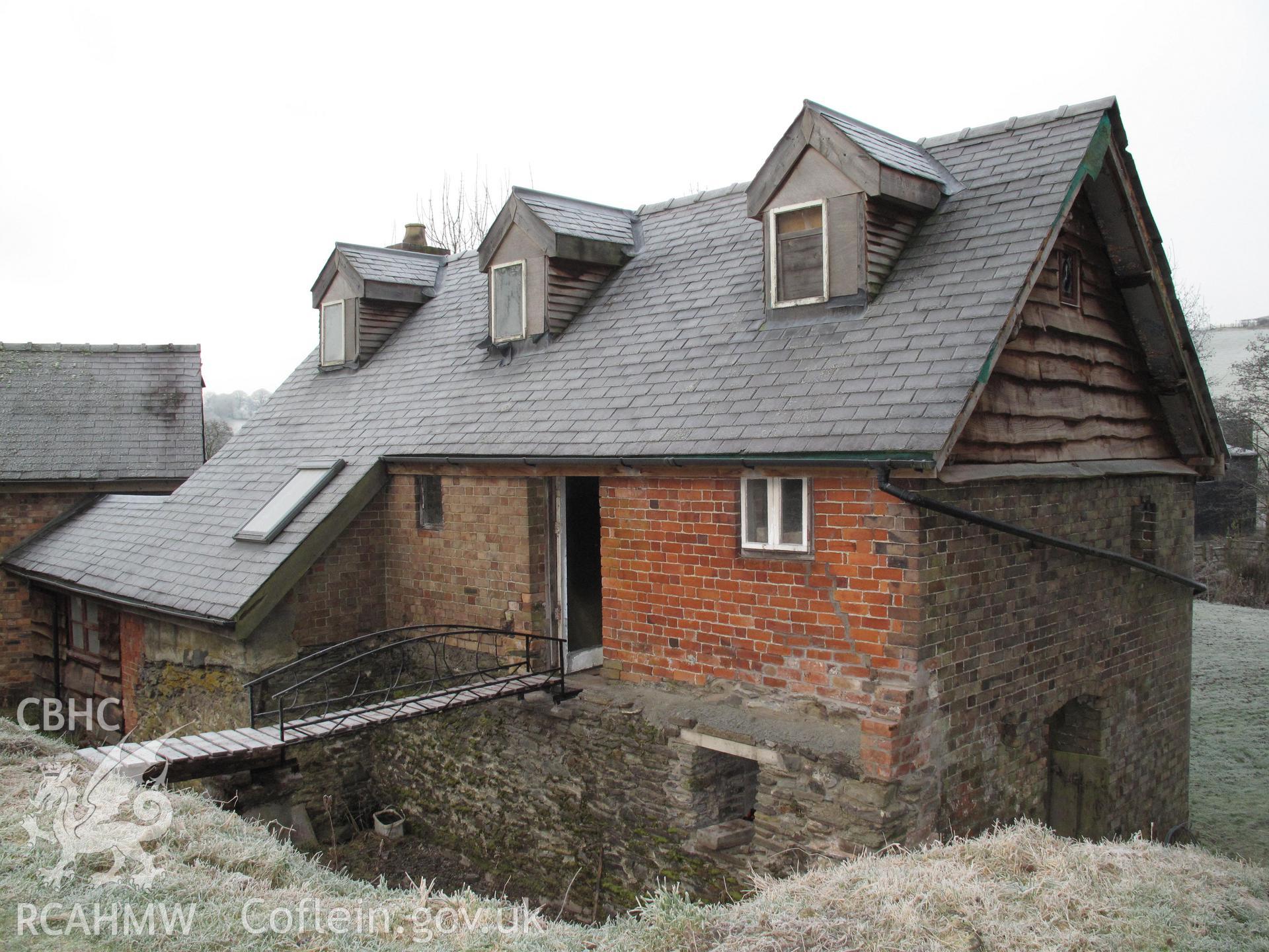 View of Great Cantel Mill, Llanbister, from the east.