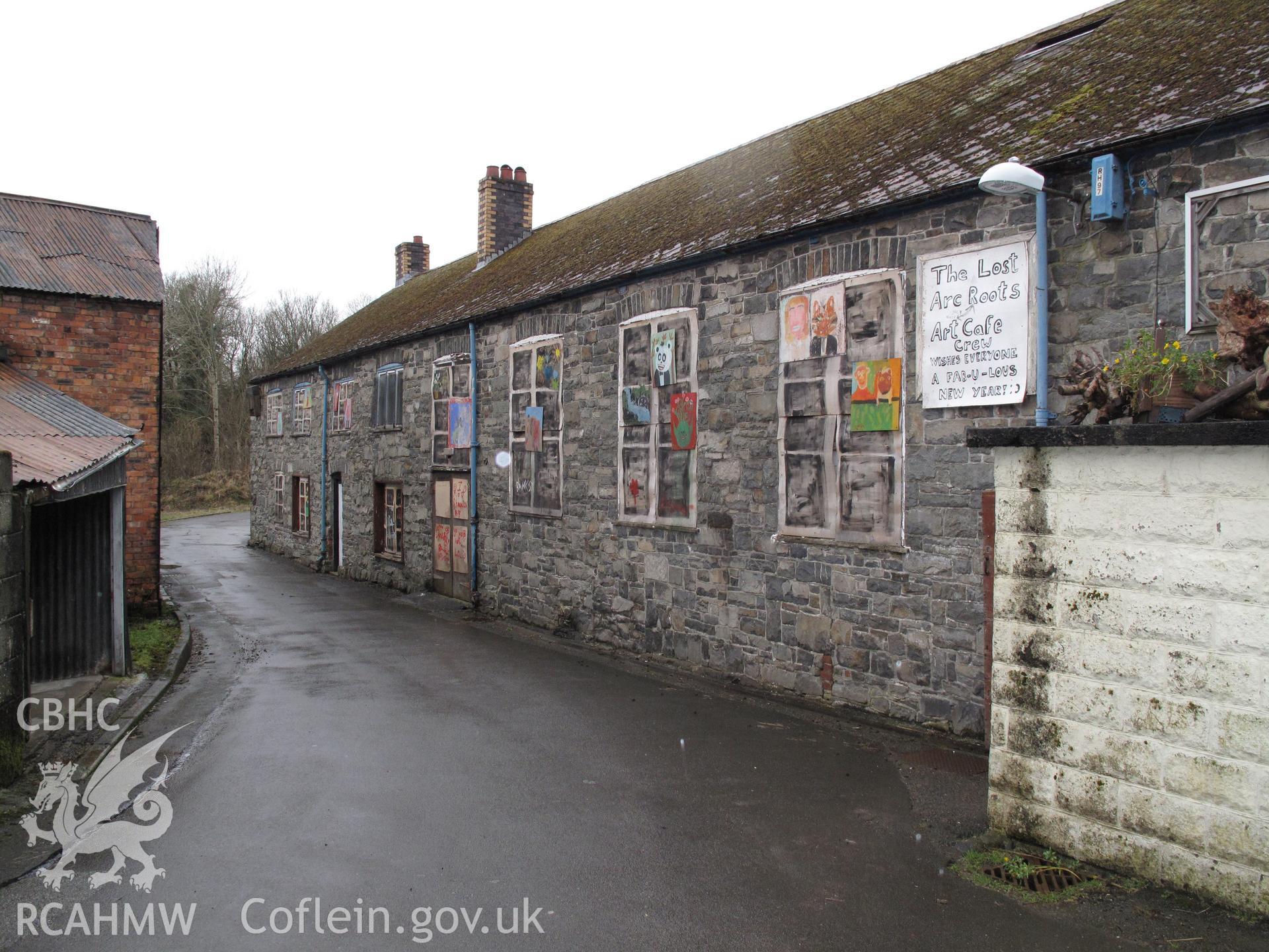 View from the southeast of Castle Leather Works, Rhayader.