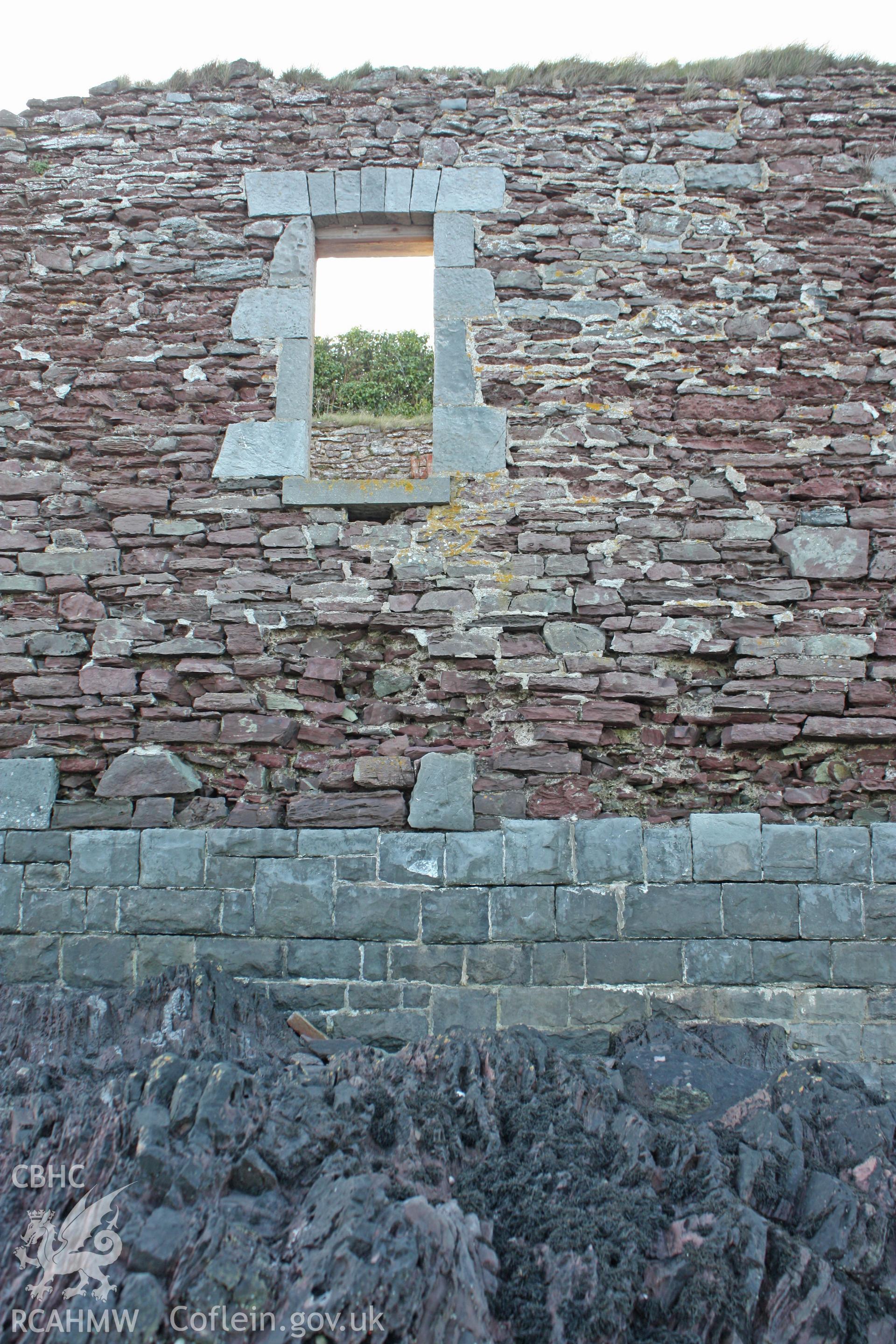 1st Angle Lifeboat Station, detail of window and ashlar base courses in eastern elevation