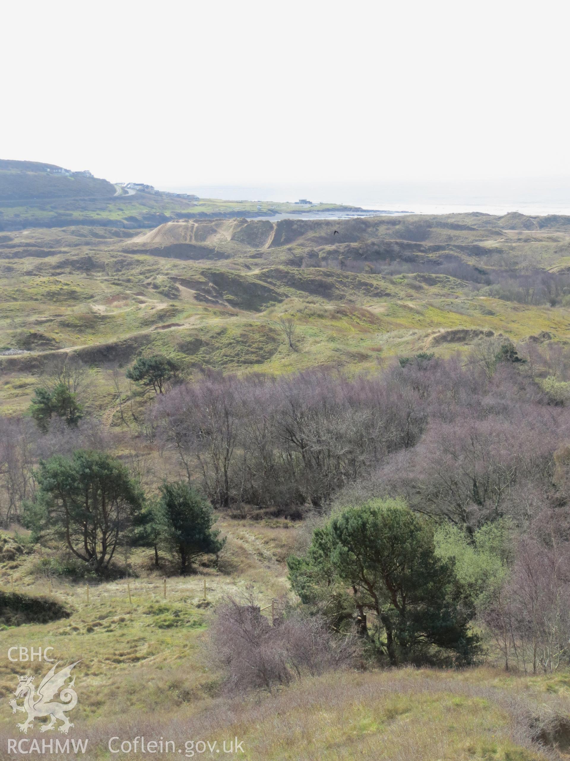 View down range to the south from the target area.