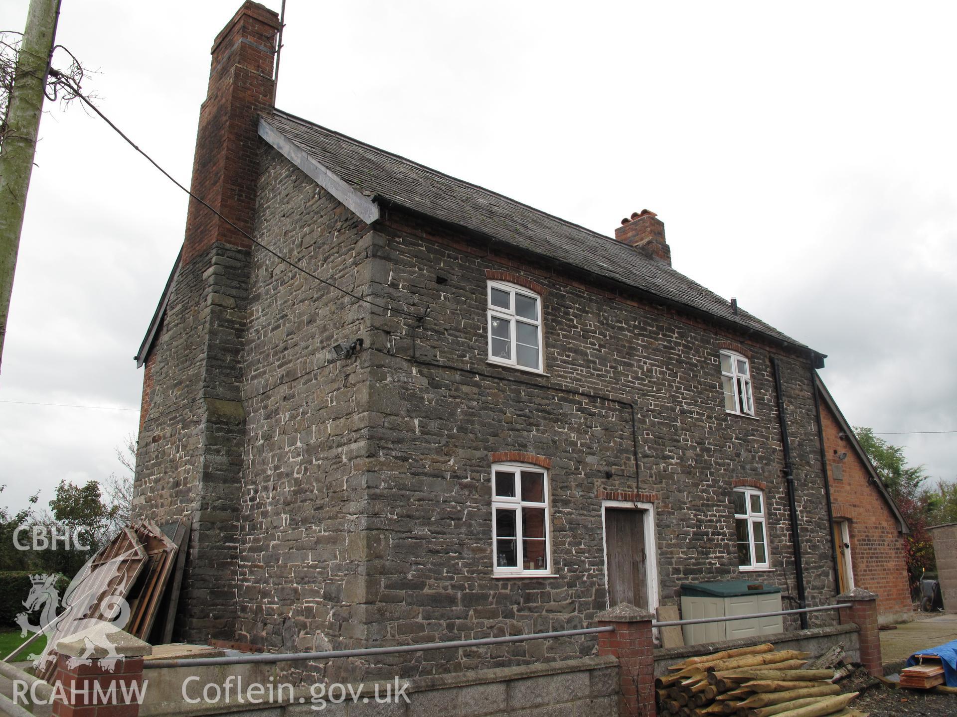 View from the northeast of Rhydlydan Farm house, Rhydlydan Mill, Aberhafesp.