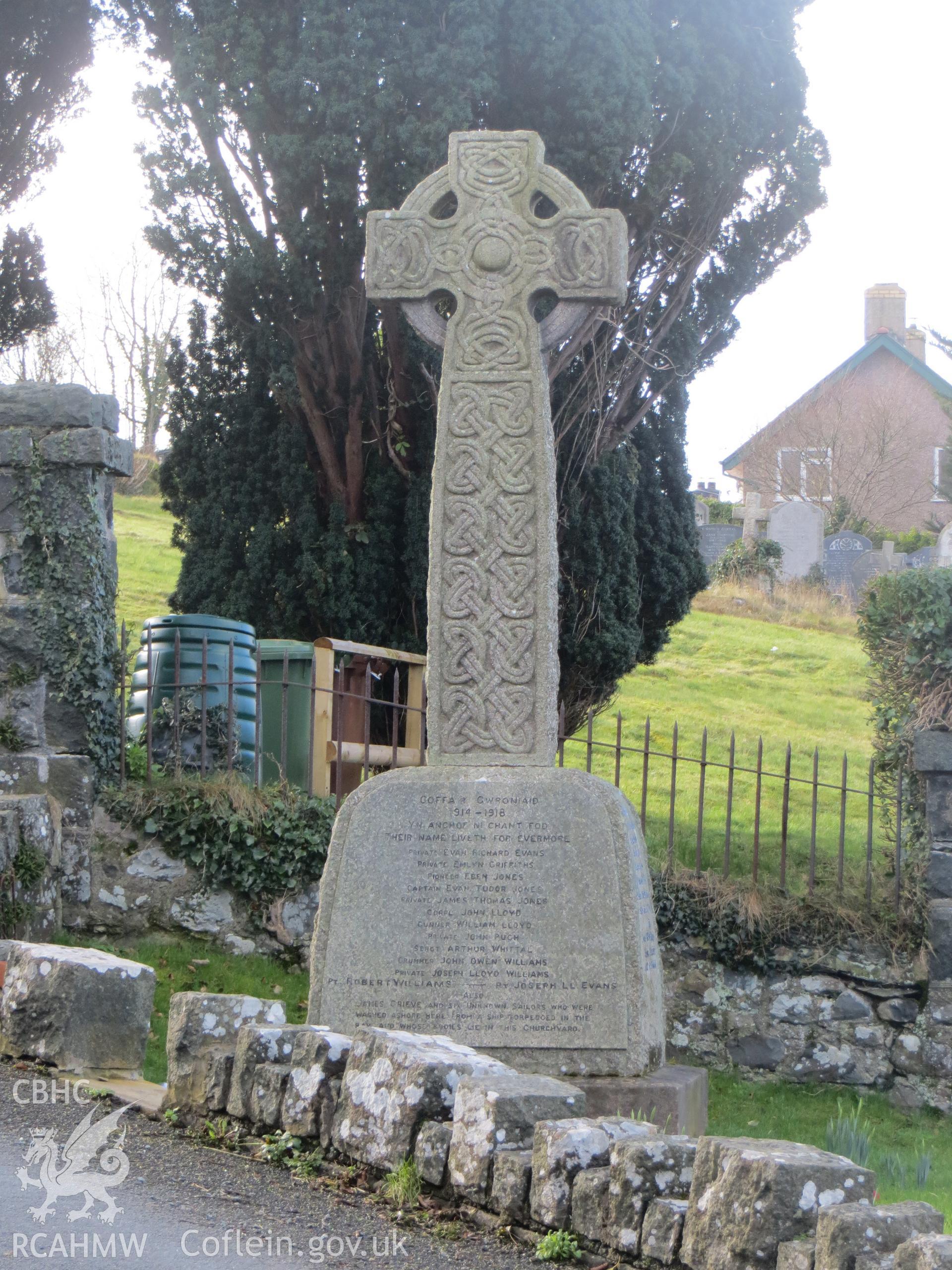 Front face of monument.