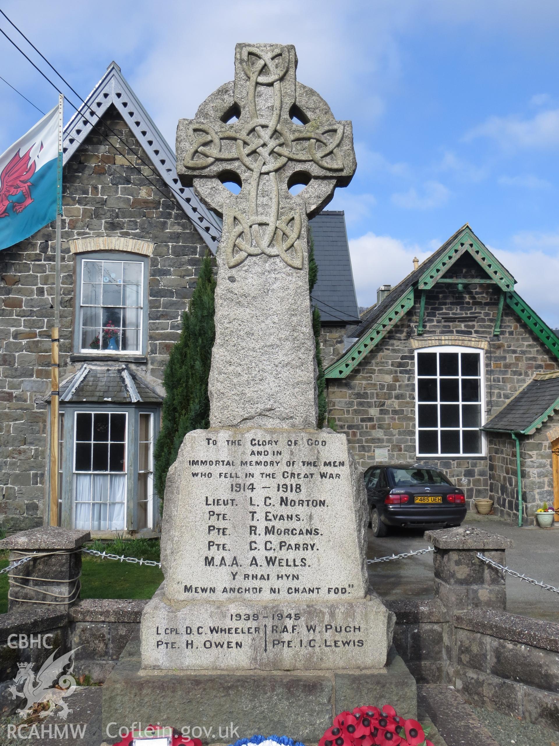 Front (south-east) face of pedestal with inscription.