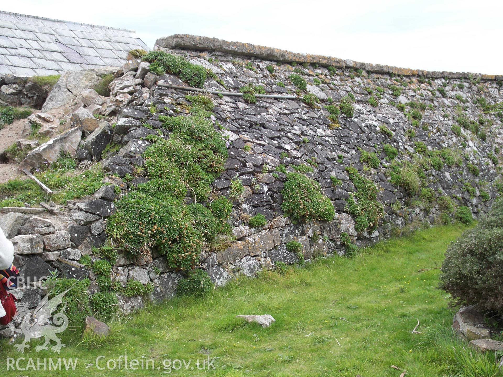 A portion of the inner defensive walls removed