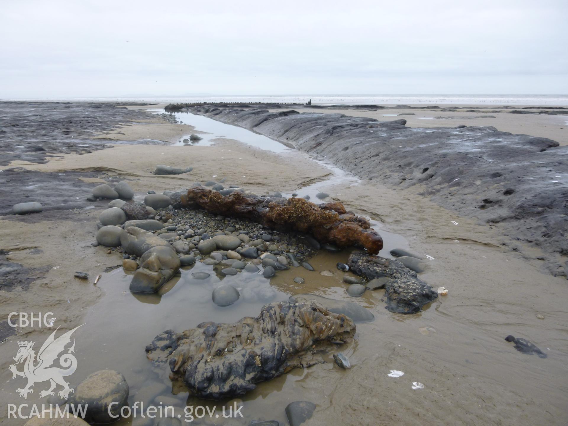 Large concretion to the northwest of the main site, viewed from the west (possibly stempost with bowsprit bracing fitments? )