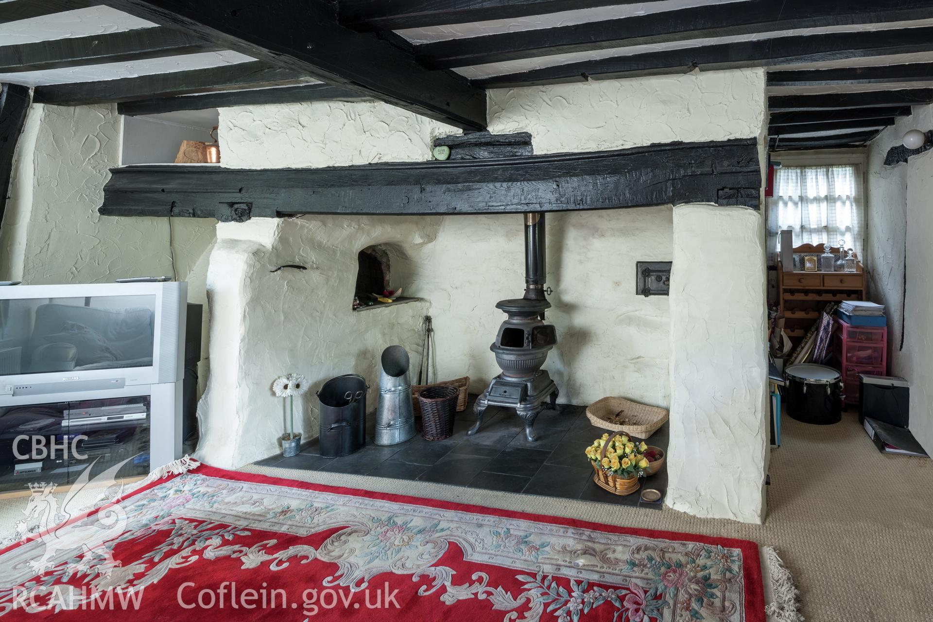 Interior, fireplace