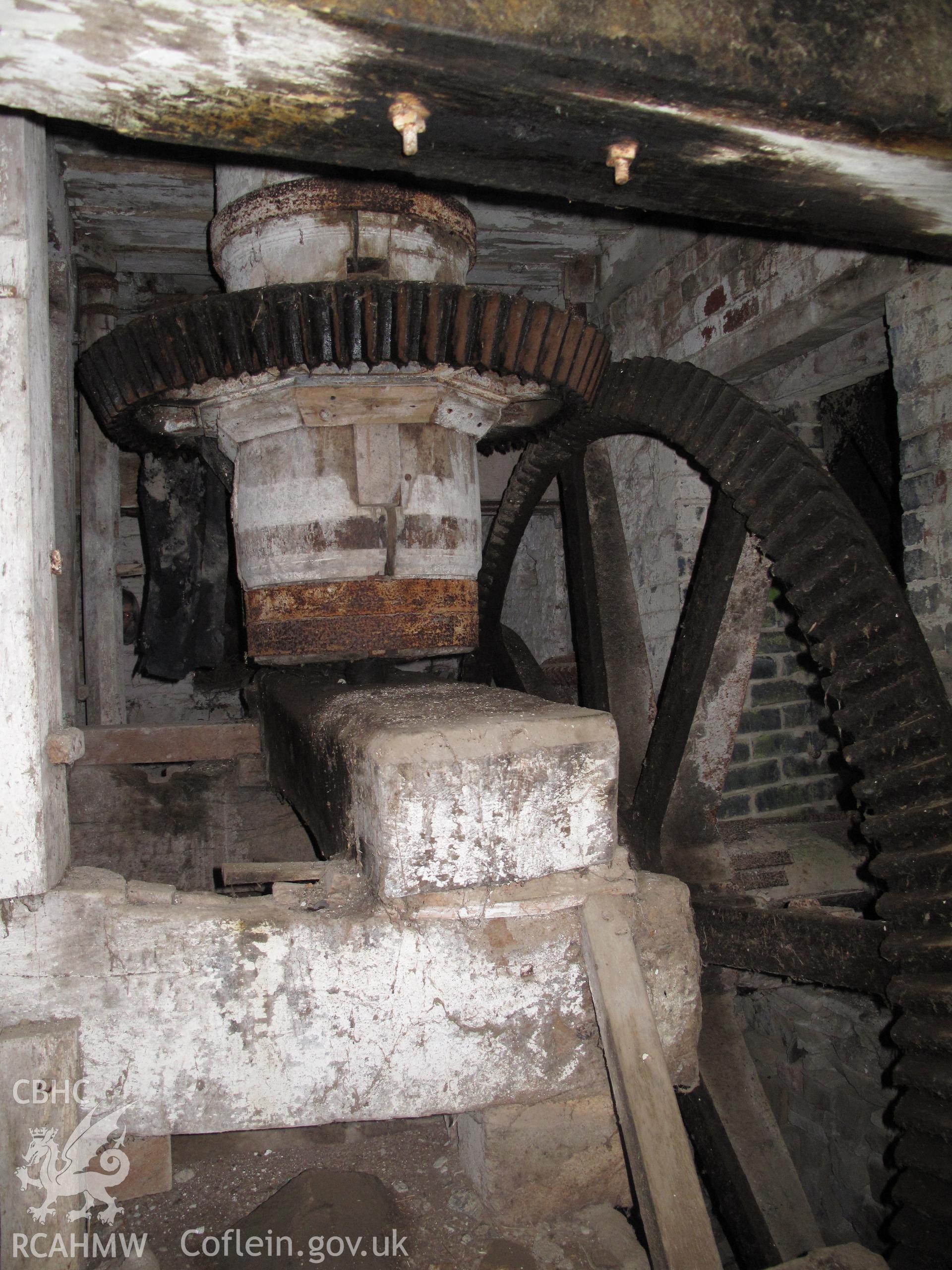 Pit wheel and bevel spur wheel, Rhydlydan Mill, Aberhafesp.