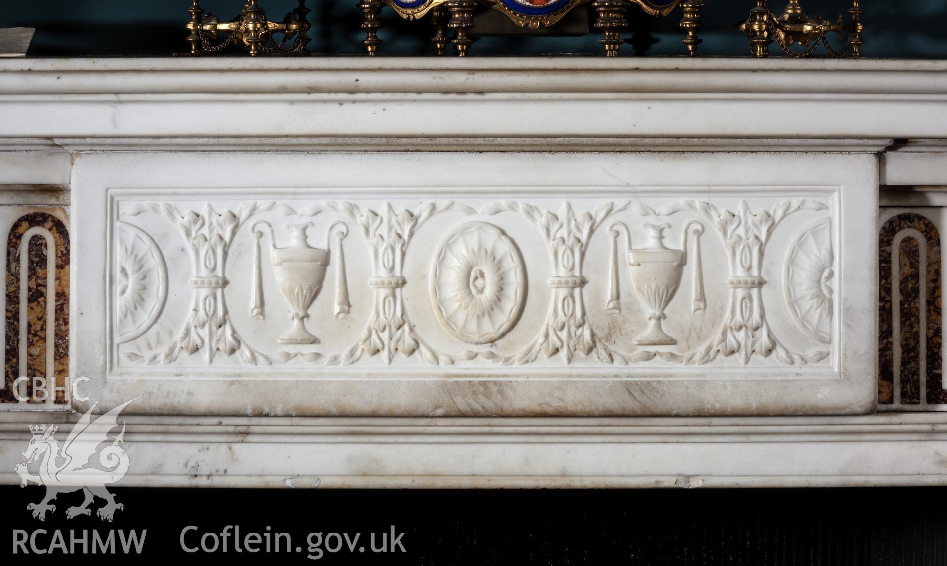 Detail on fireplace
