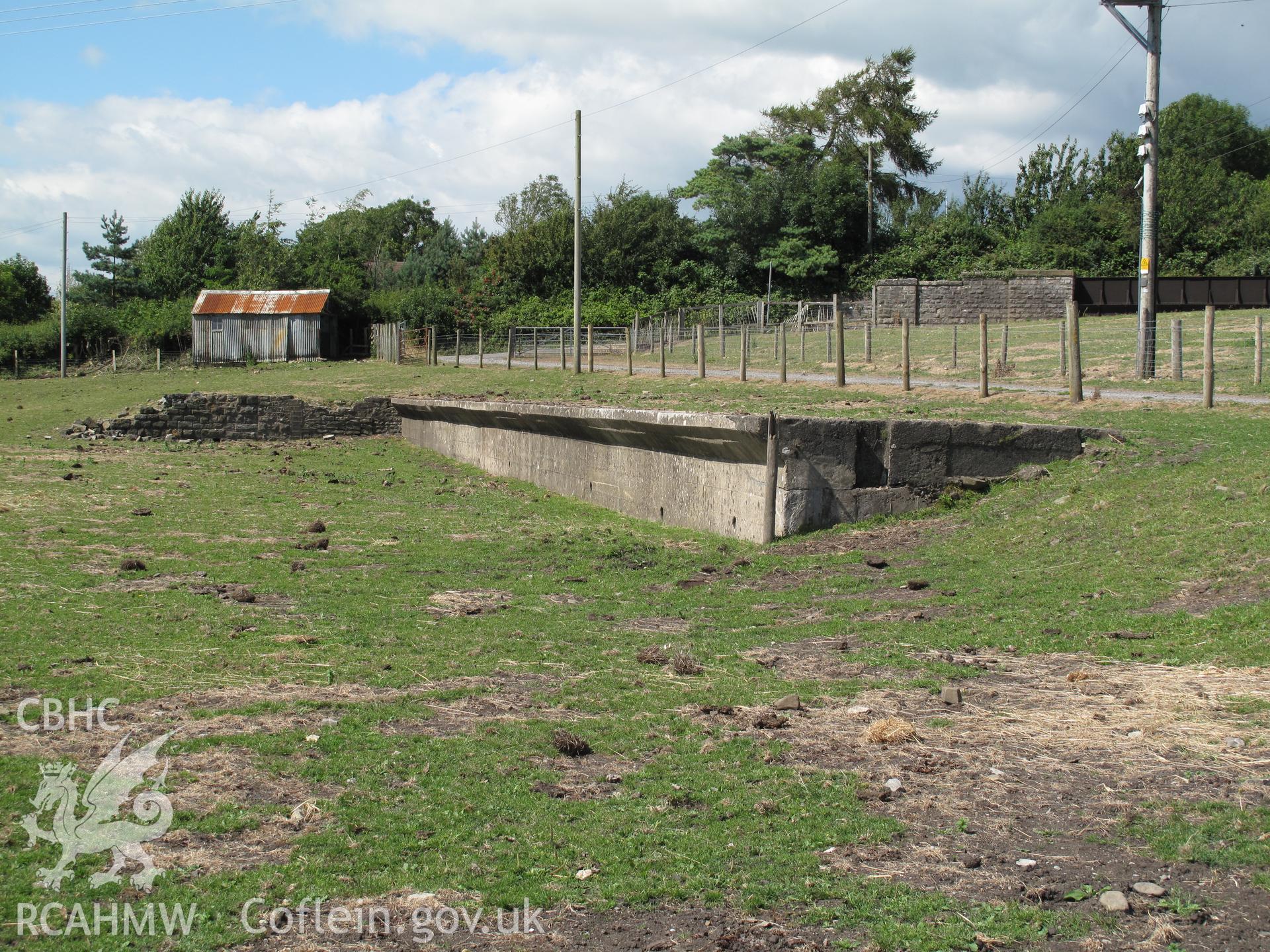 View from the southwest of the goods platform, St Mary Church Road Railway Station.