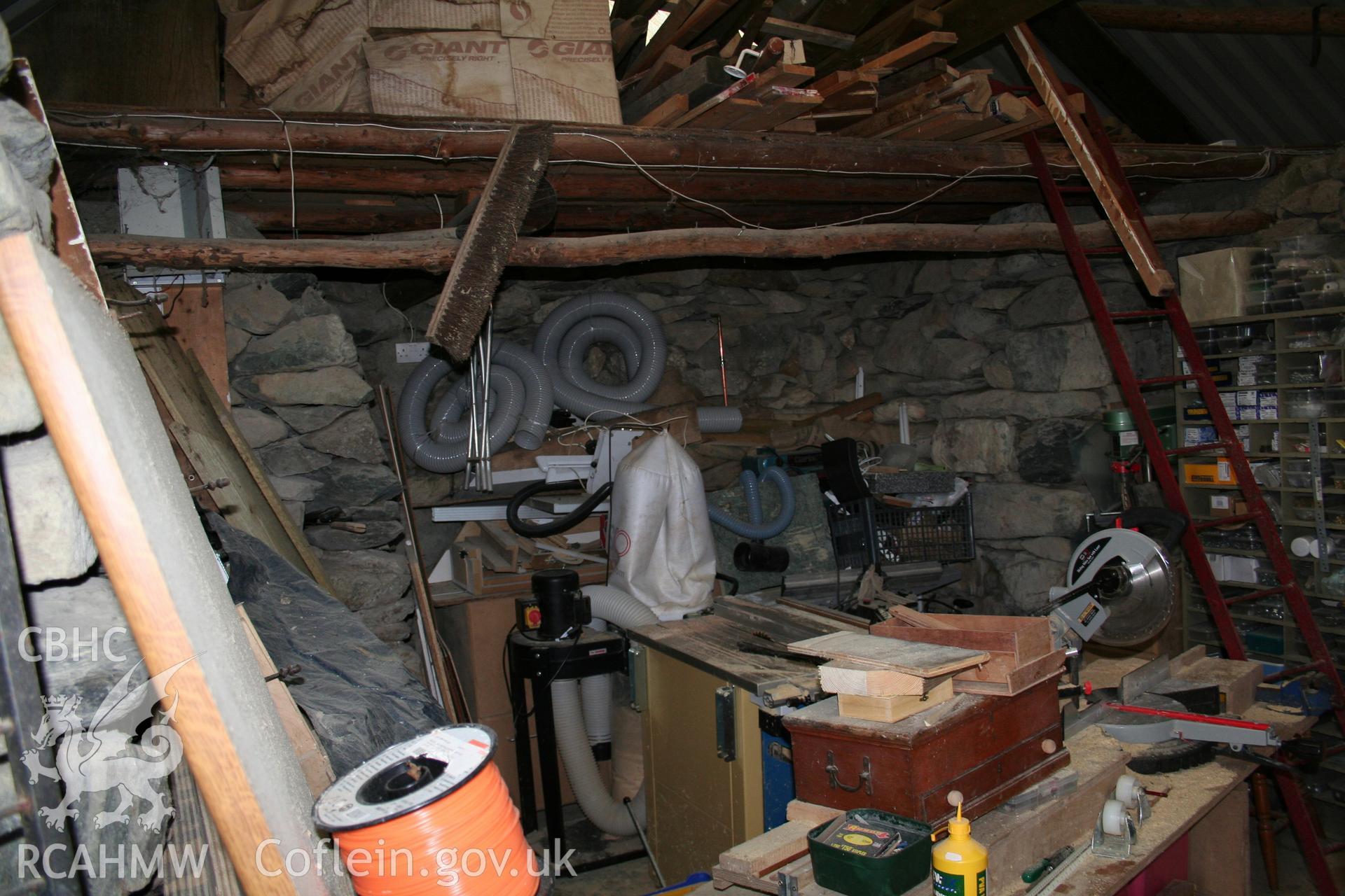 Interior: fireplace to dower house.