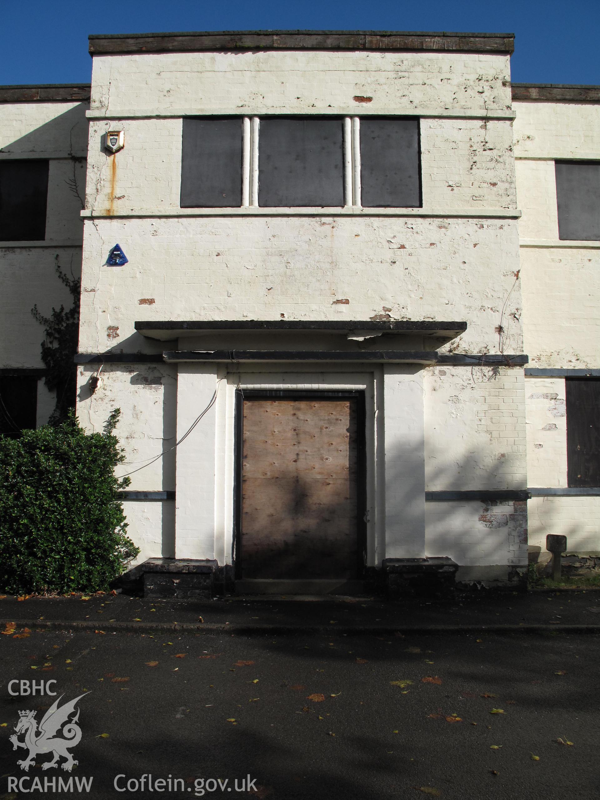 Ministry of Labour Training Centre, pre-1943, at ST 1089 8659, Treforest Trading Estate: main entrance from the west.