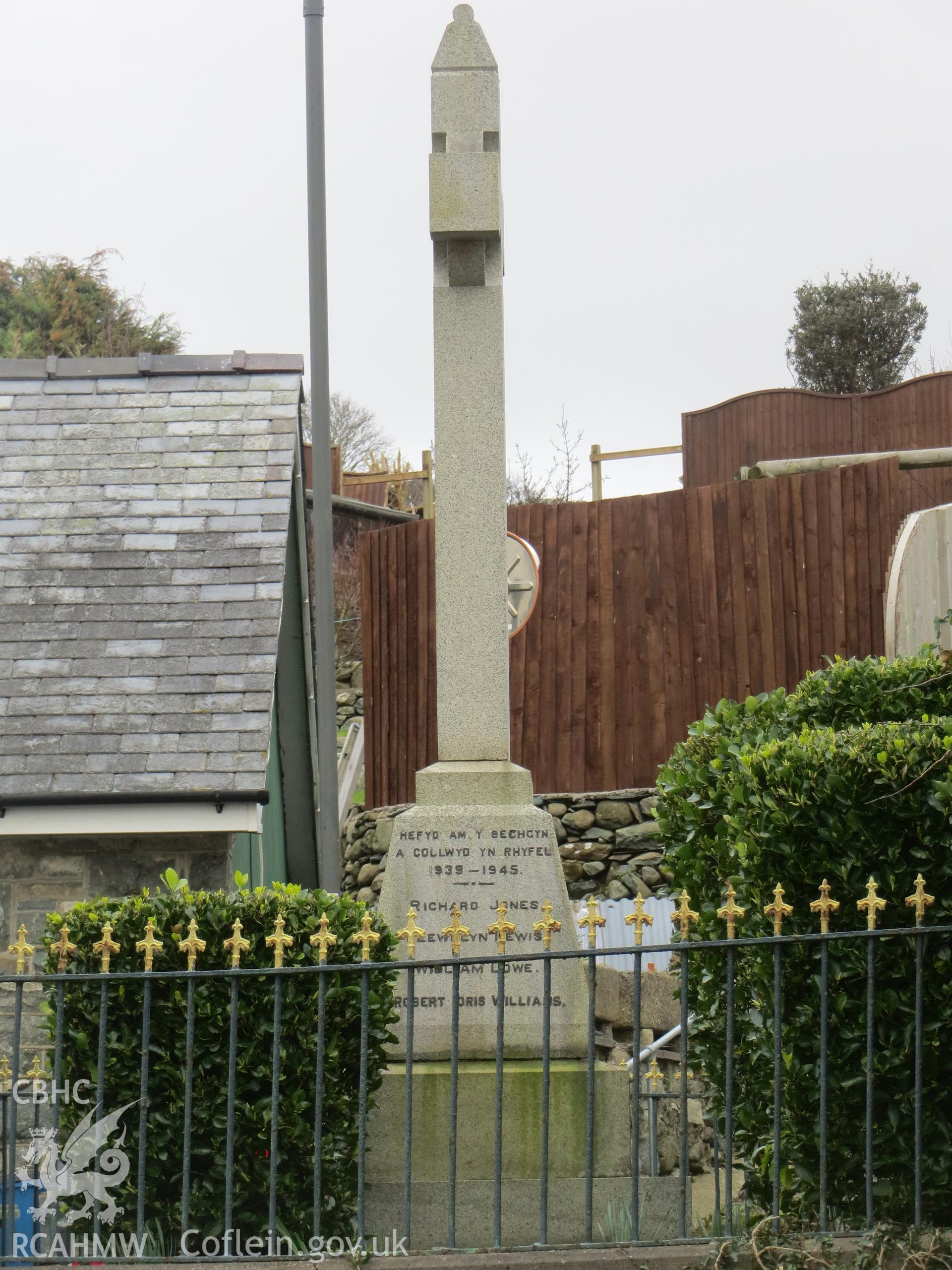 West profile of monument.