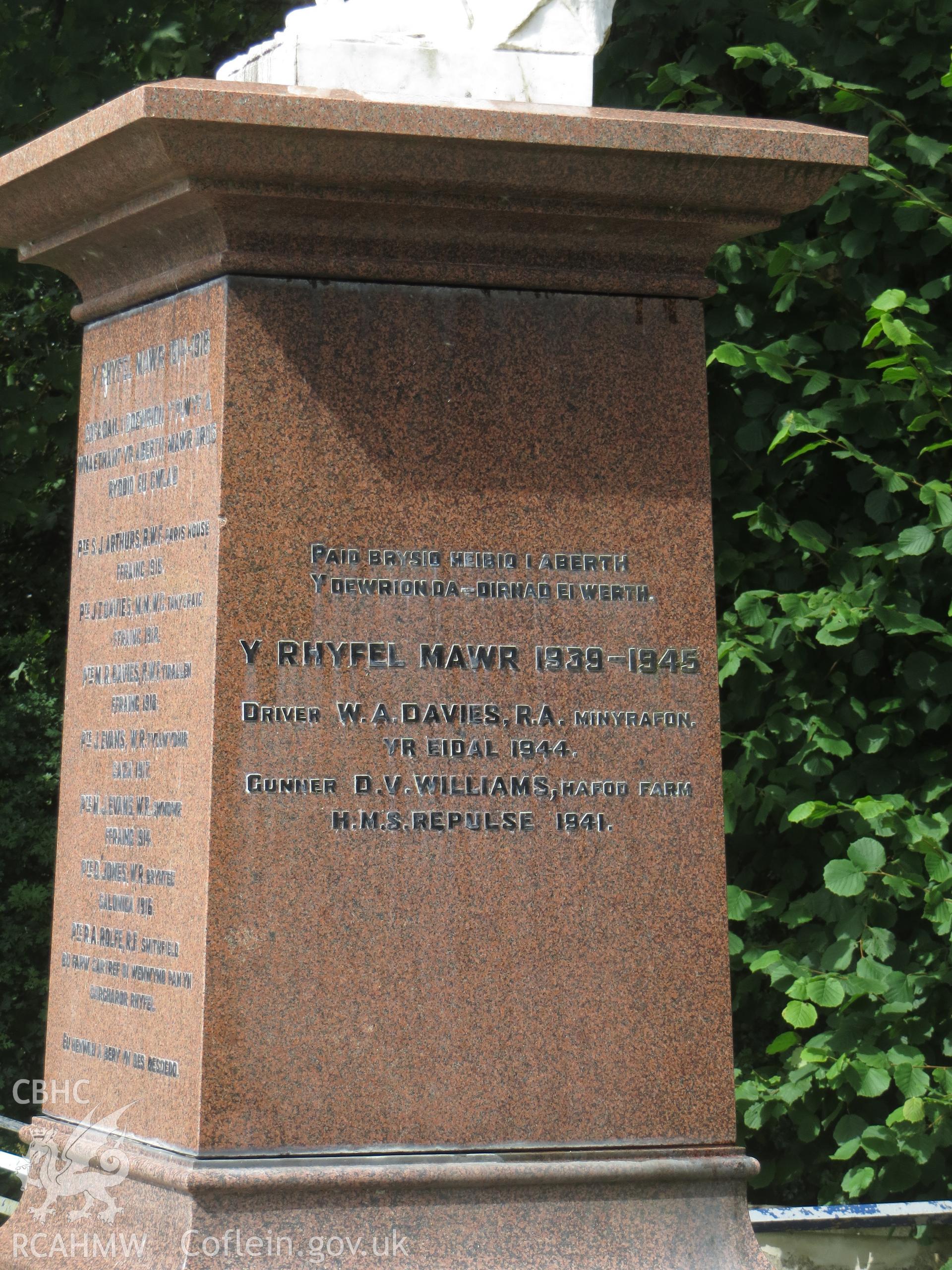 South-east face of pedestal.
