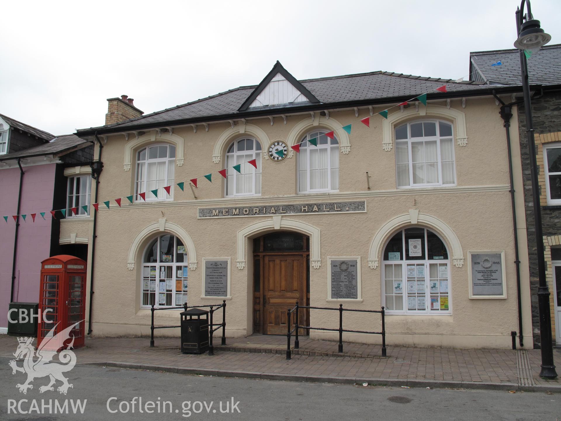 View from the south of the Memorial Hall, Tregaron.