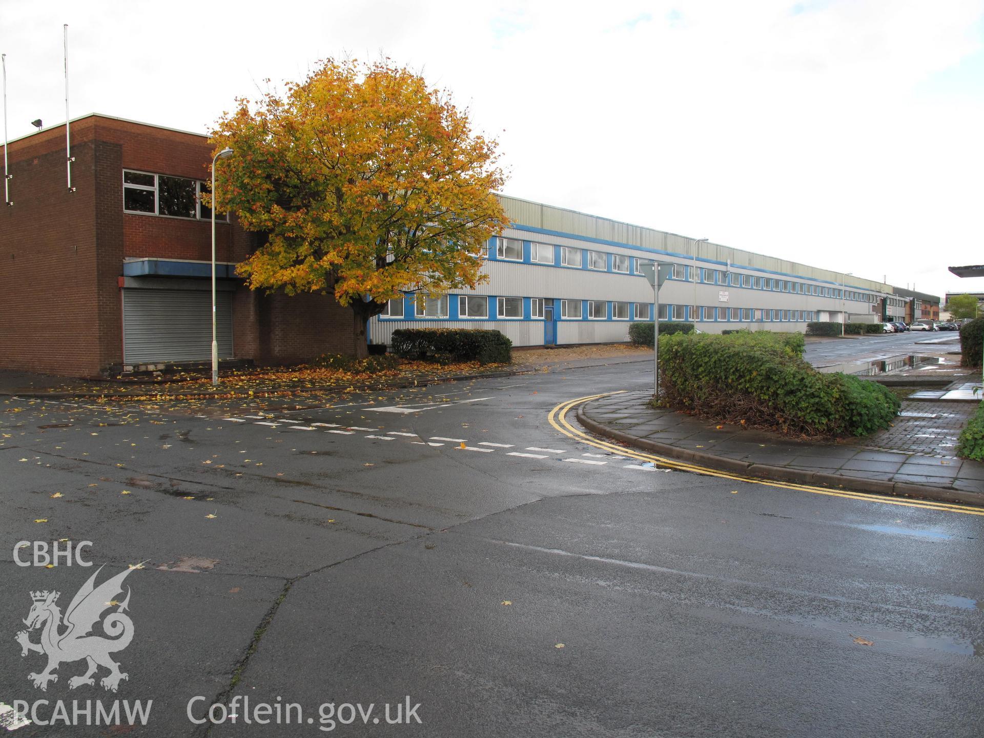 Pre-1943 building at ST 1116 8580, Treforest Trading Estate, from the east.