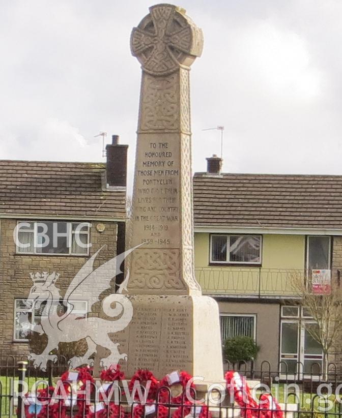 Close up view of front (north-west) face of monument.