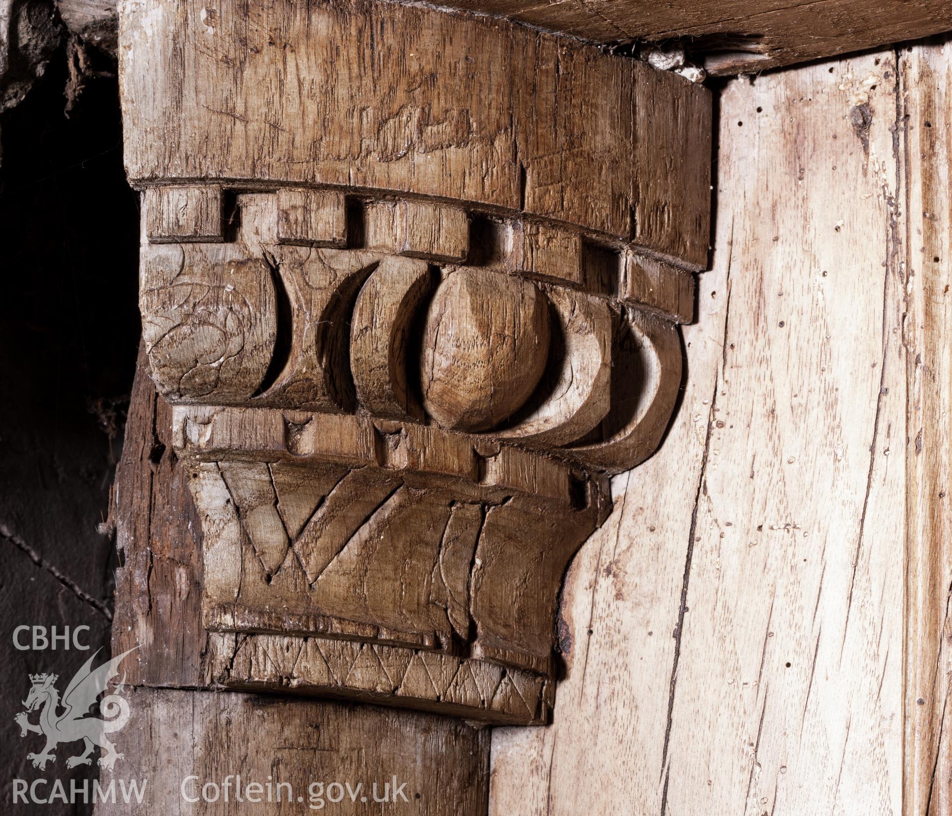 Detail of inscription on column bosses