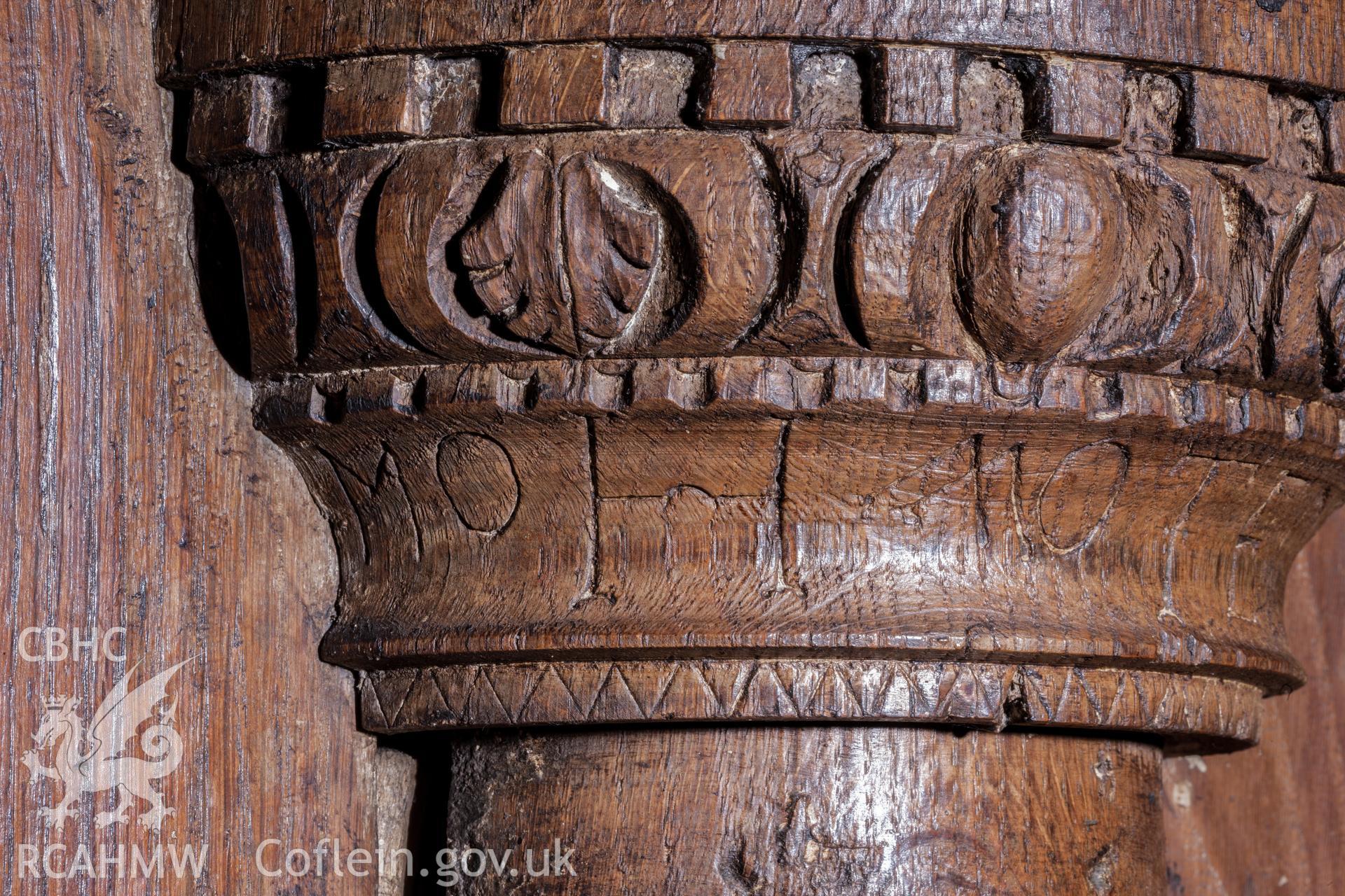 Detail of inscription on column bosses