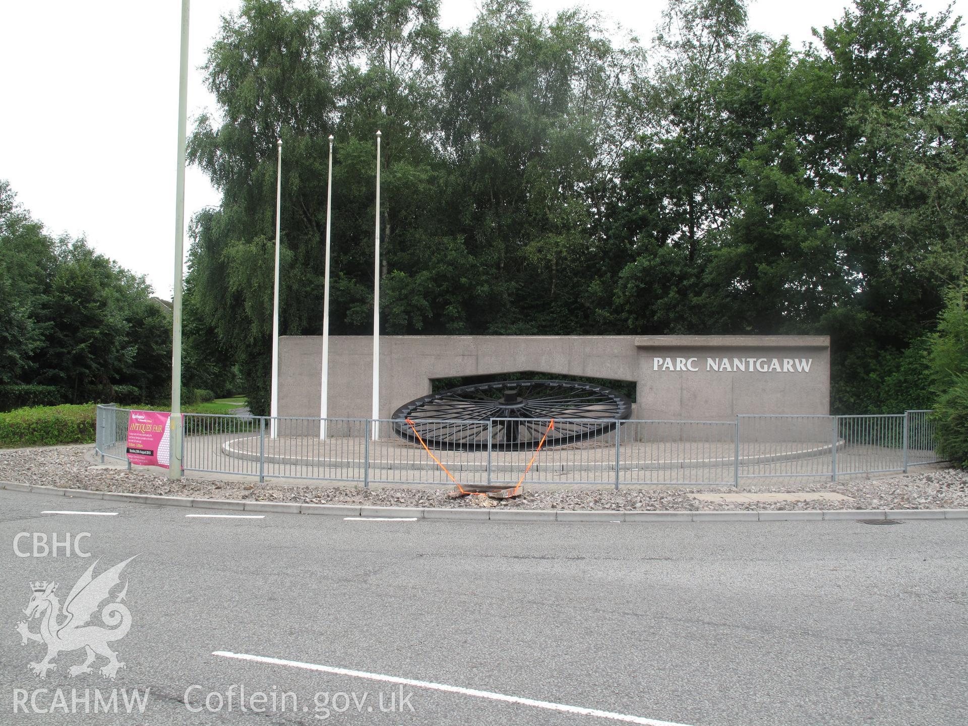 General view of the Nantgarw Colliery memorial monument.