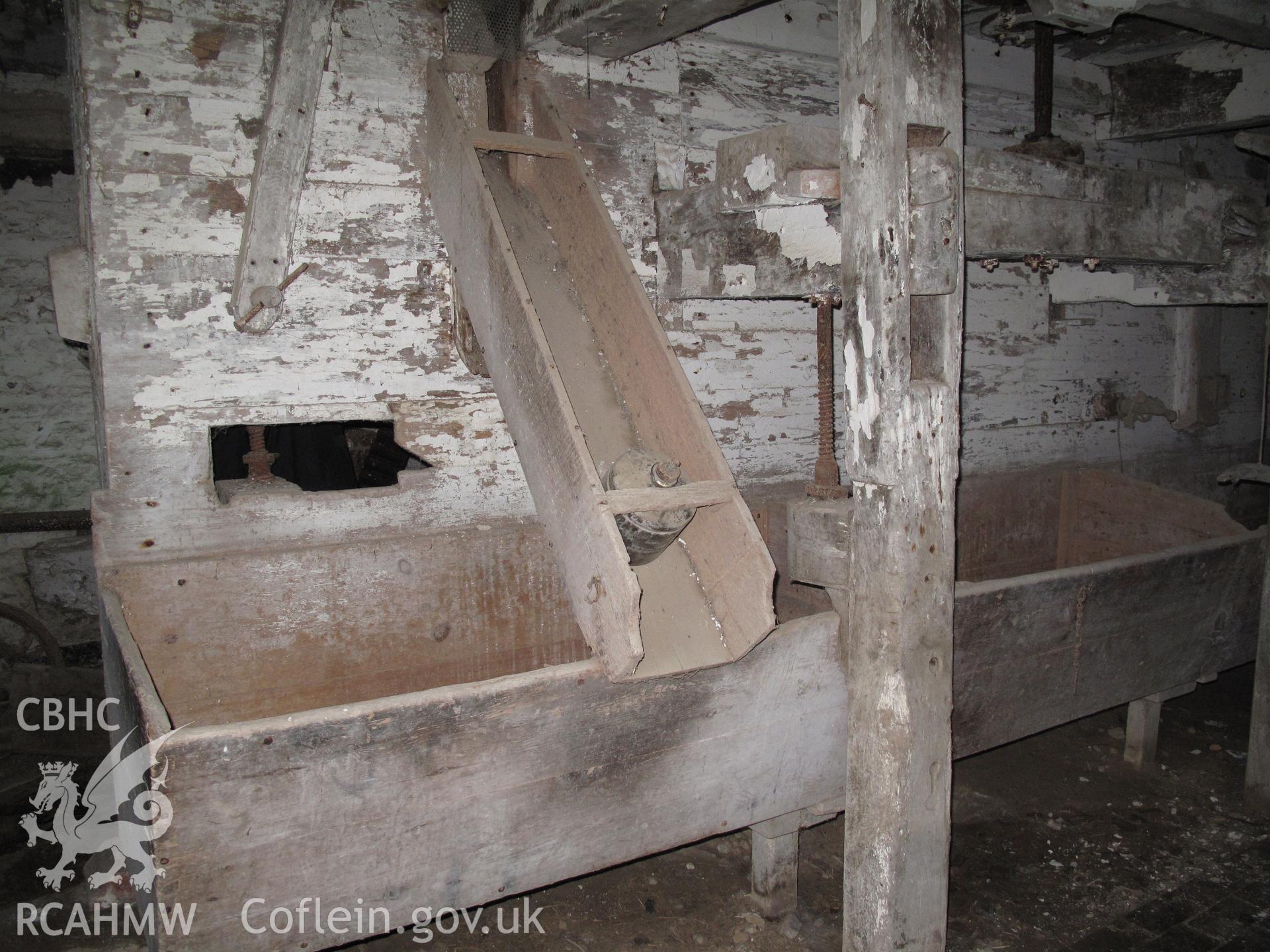 Flour chute, Rhydlydan Mill, Aberhafesp.