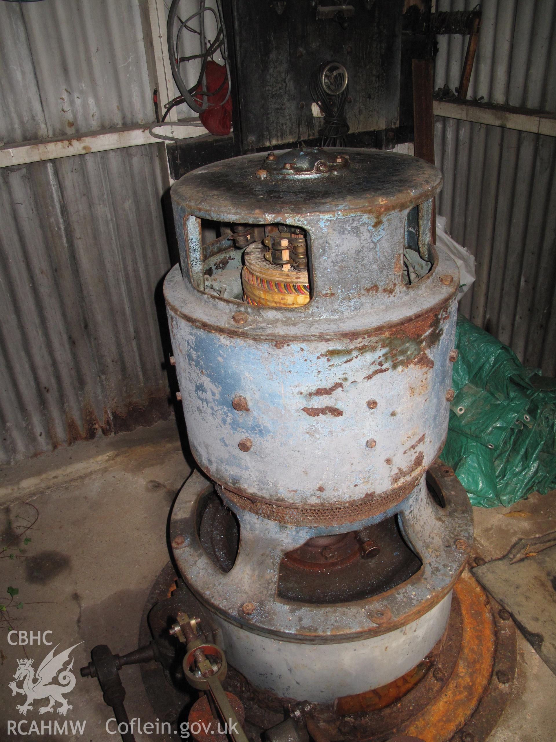 Electrical generator, turbine house, Felindre Mill, Llanidloes.