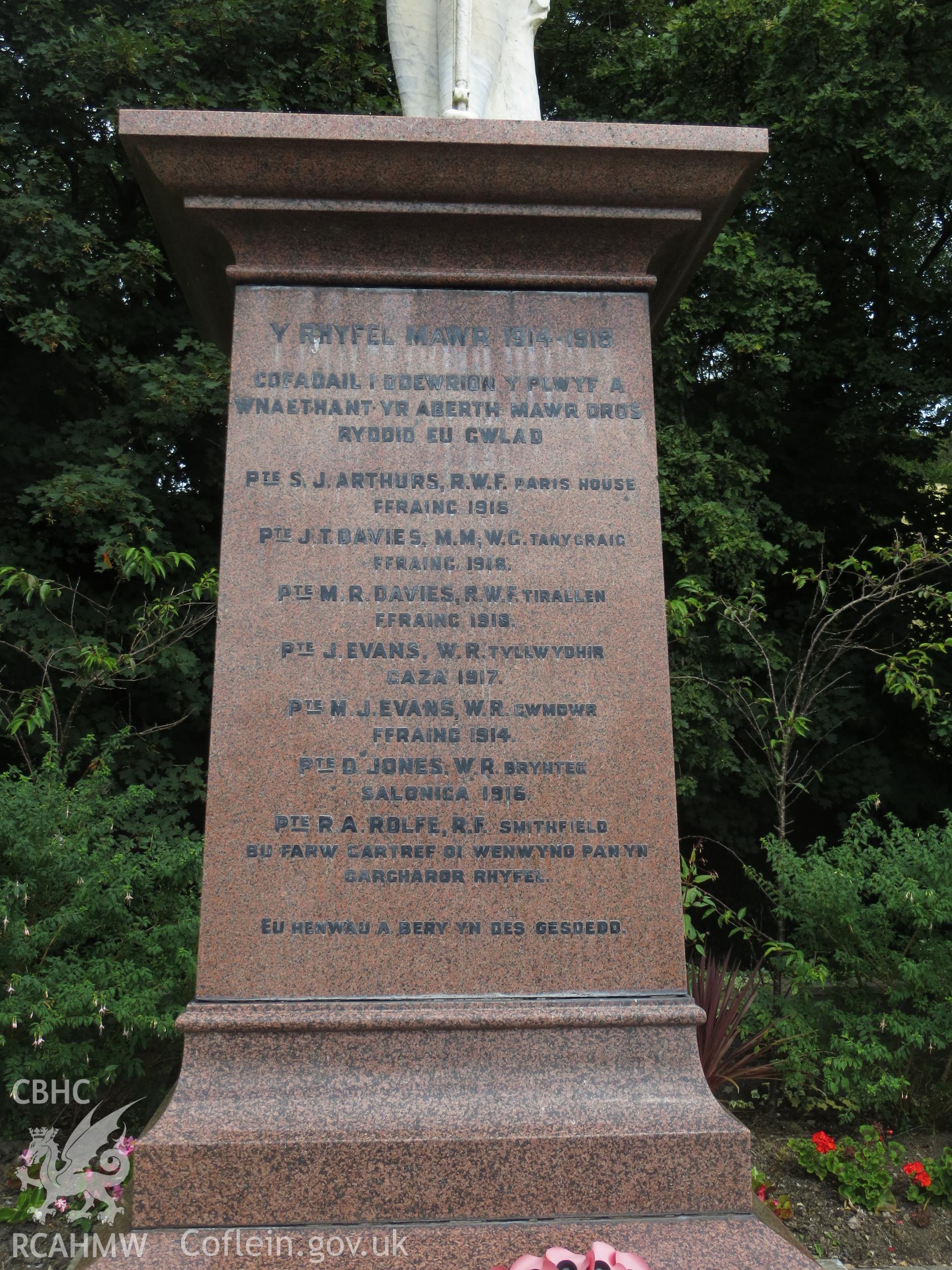 South-west face of pedestal.