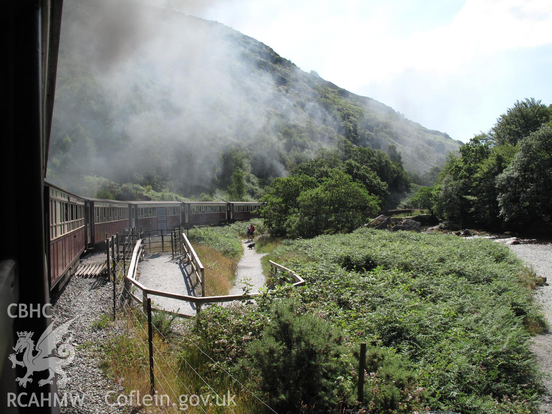 Aberglaslyn Pass, Welsh Highland Railway, from the north.