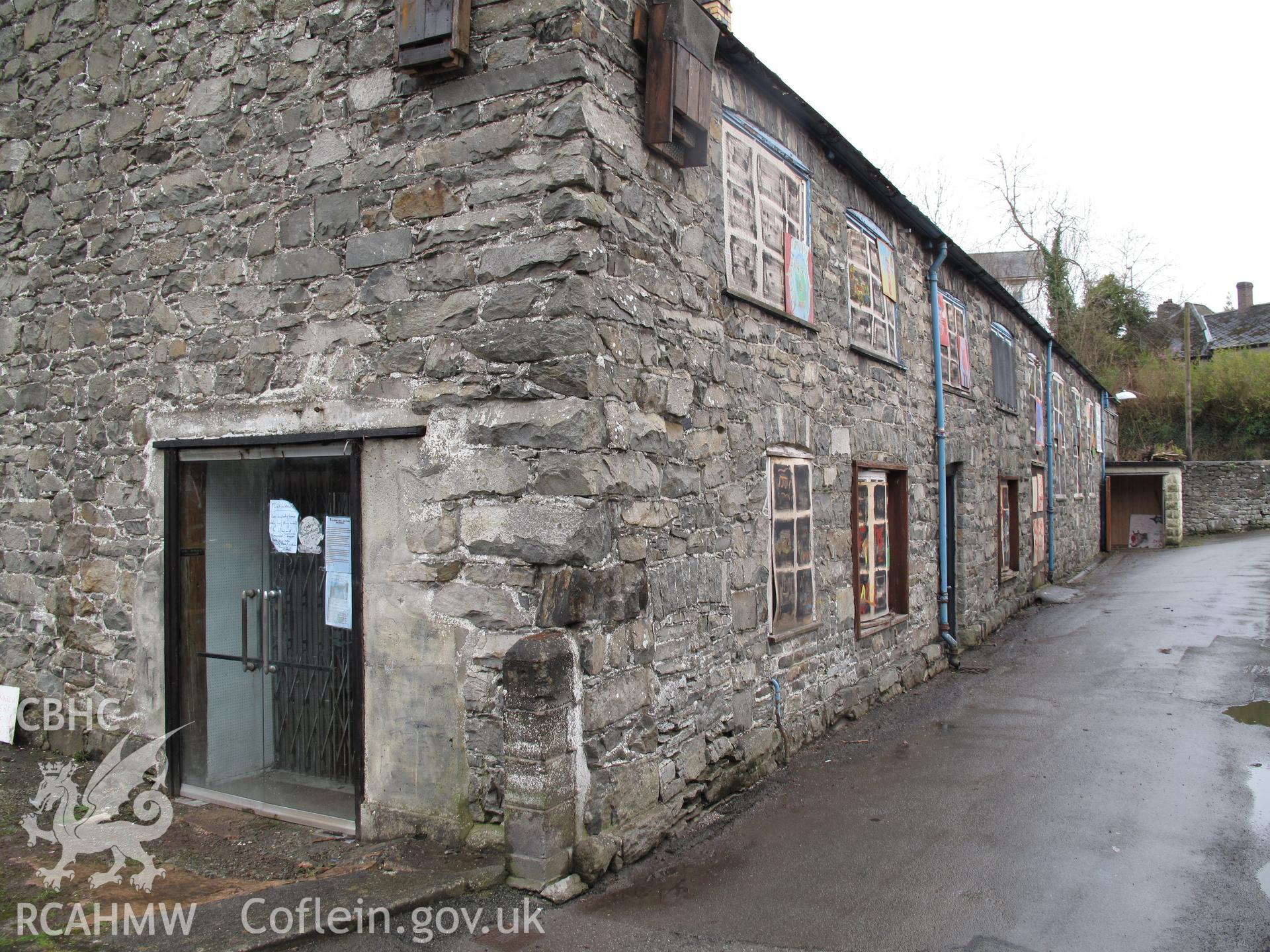 View from the southwest of Castle Leather Works, Rhayader.