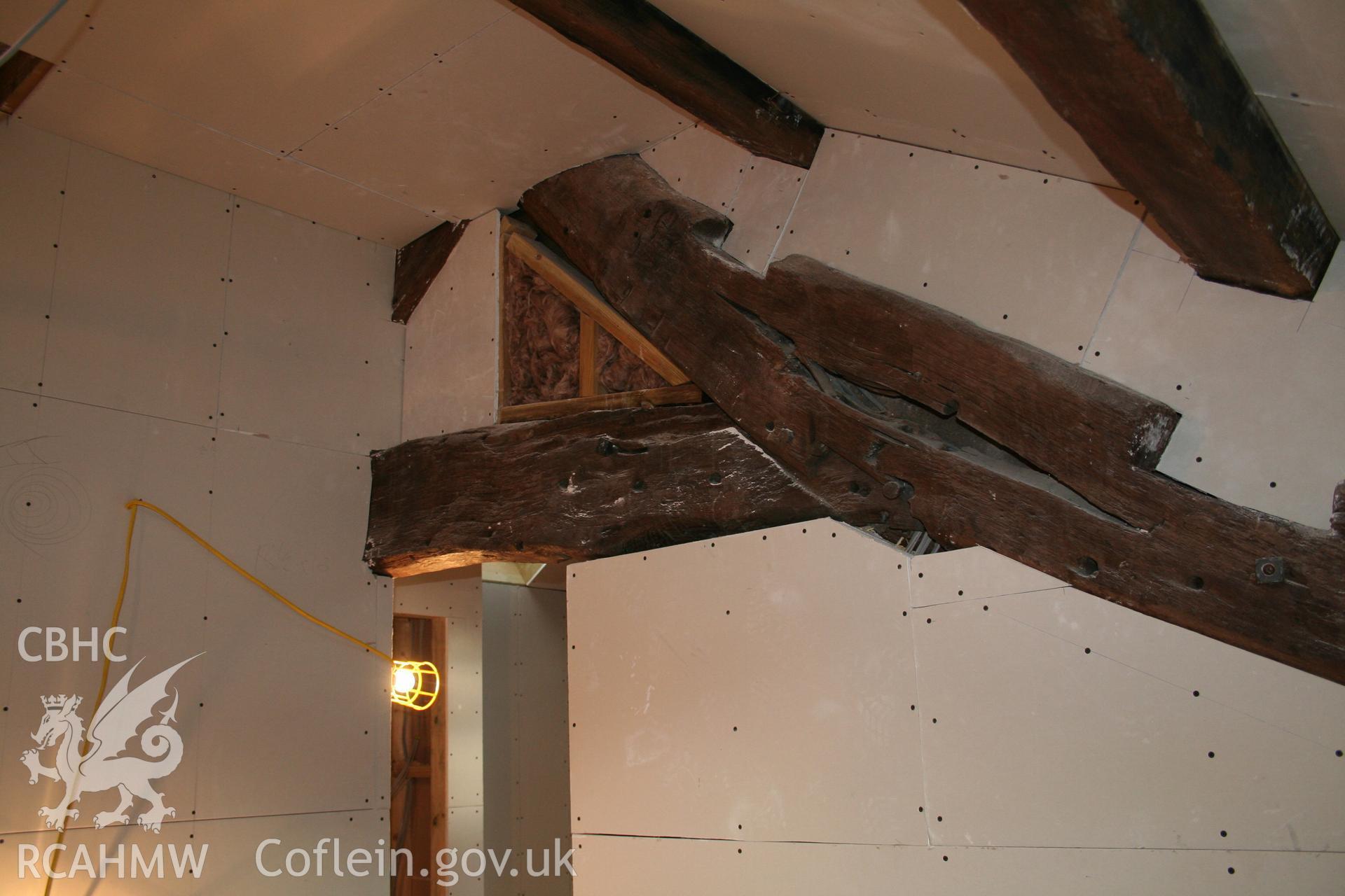 Interior: truss above kitchen, with original collar.