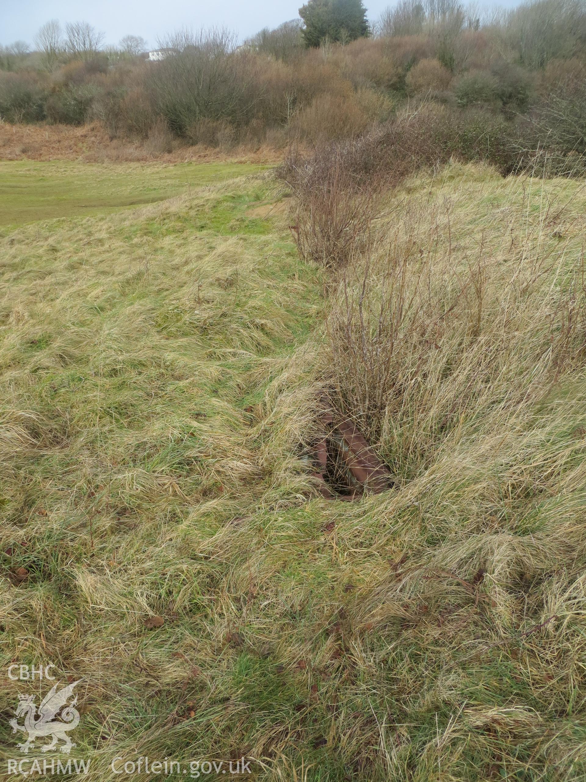 Line of slit trench from the south.