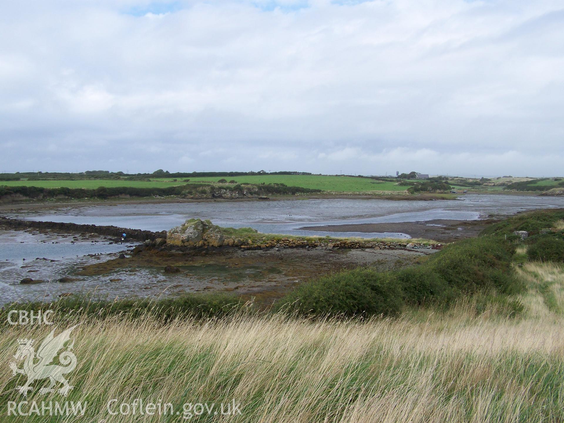 Mill platform and expanse of water retainment viewed from south