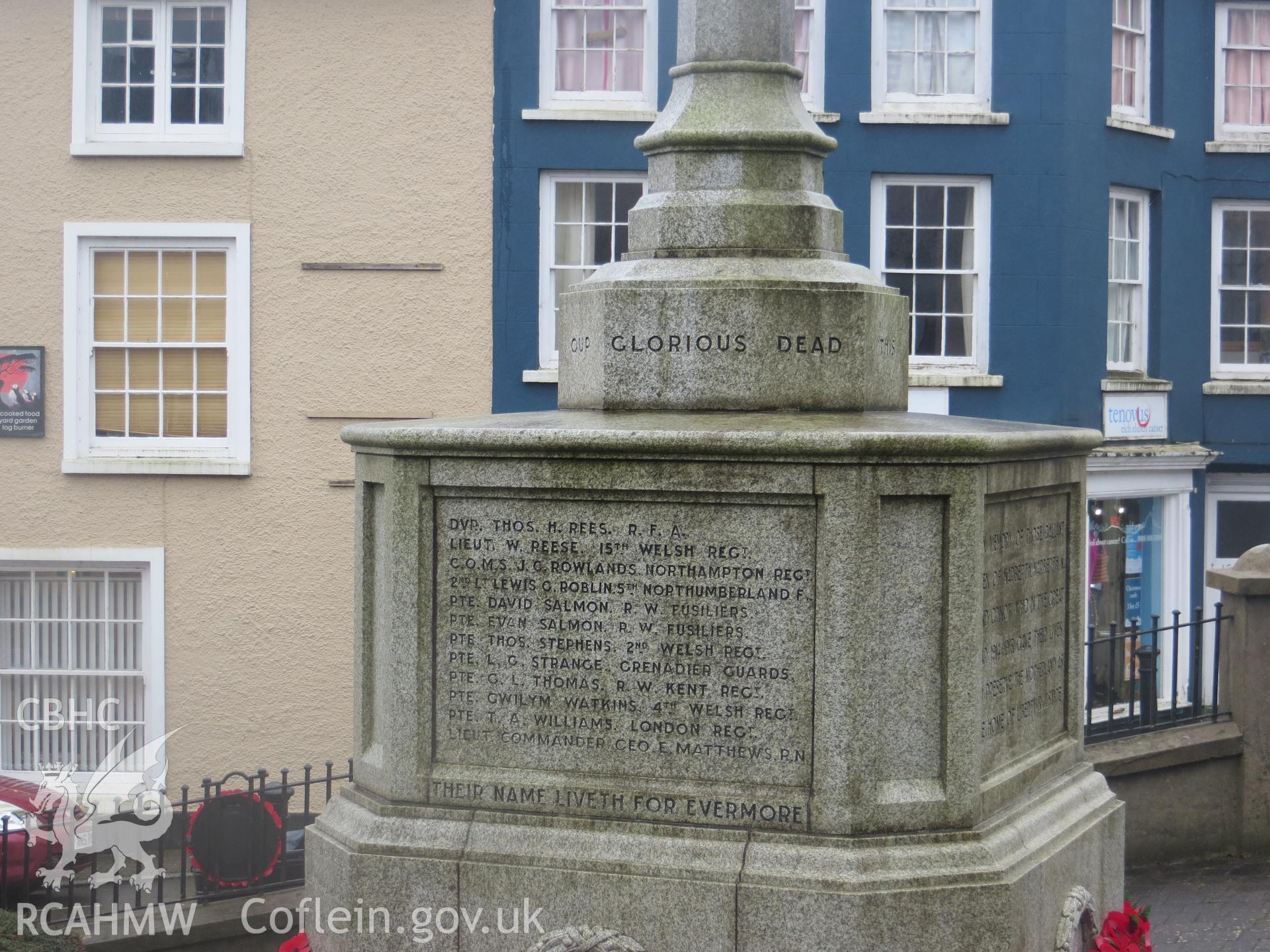 East face of pedestal.