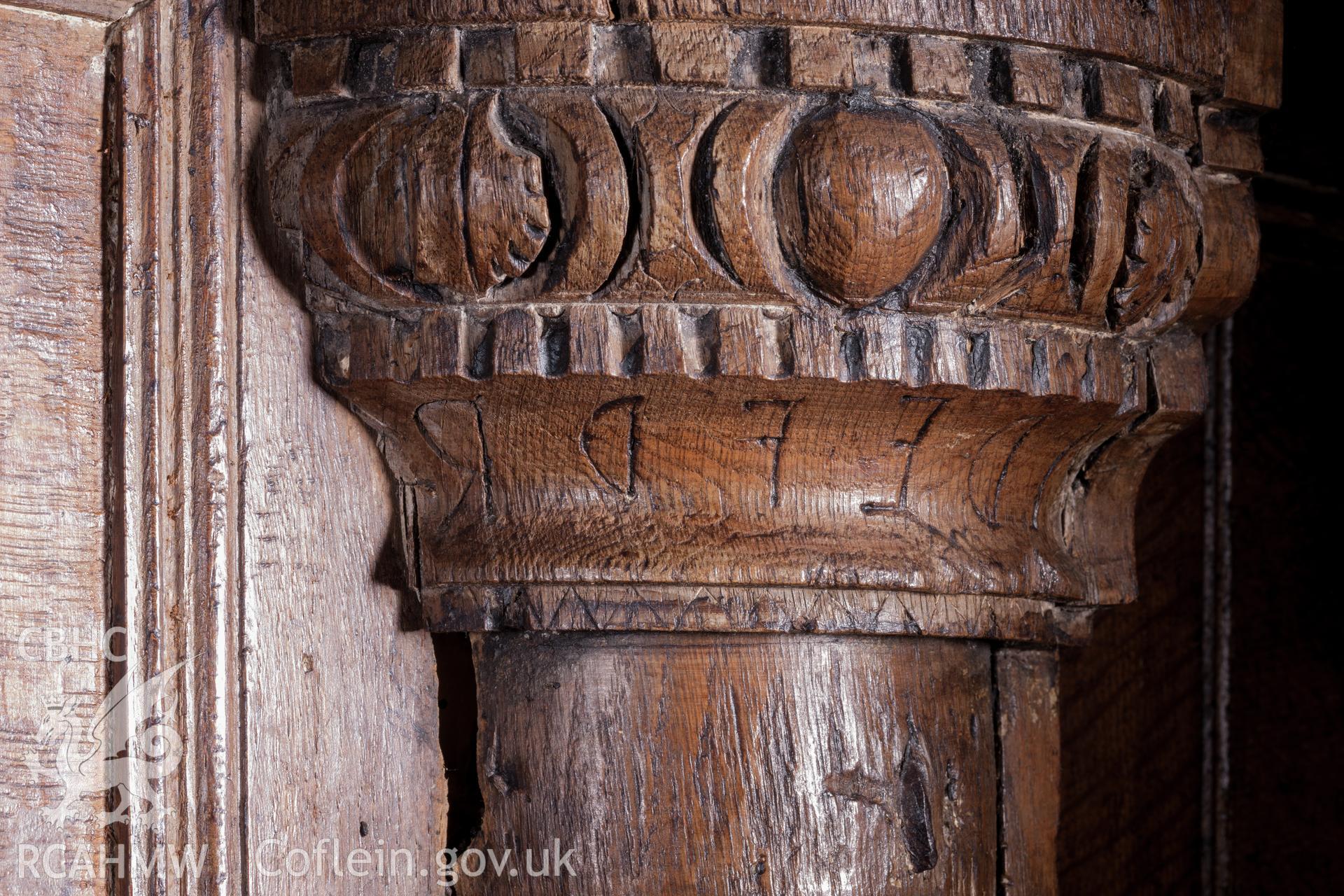 Detail of inscription on column bosses