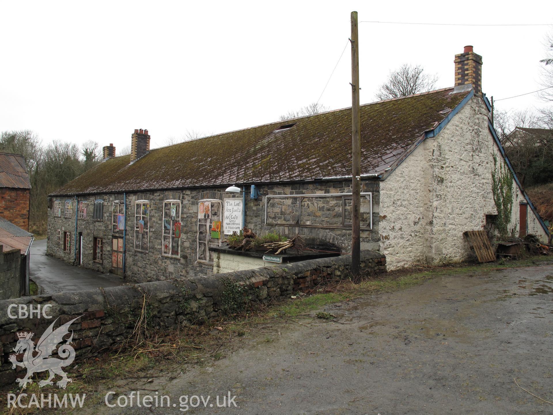 General view from the southeast of Castle Leather Works, Rhayader.