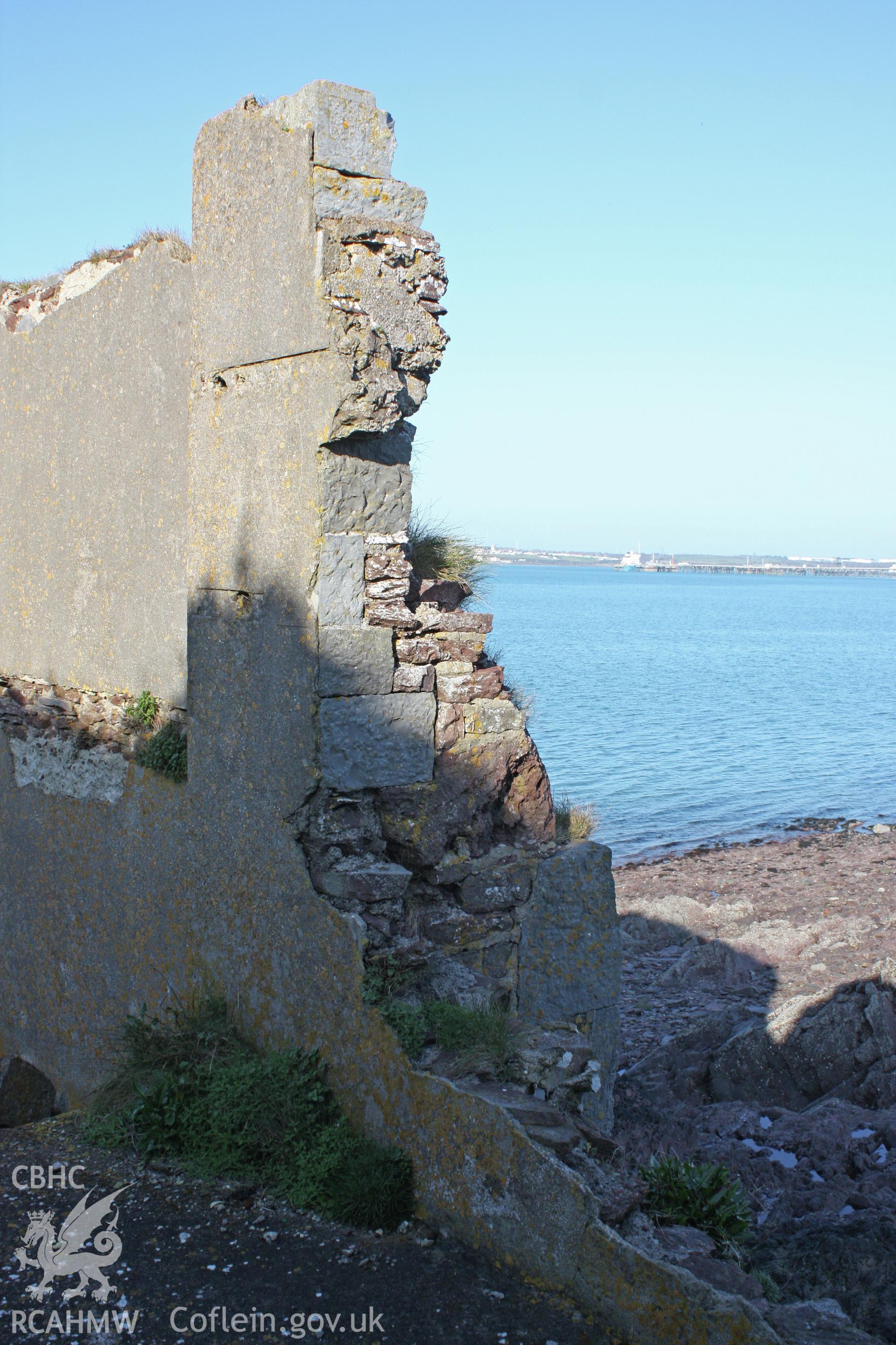 1st Angle Lifeboat Station, detail of quoining for original south-east corner of first phase building