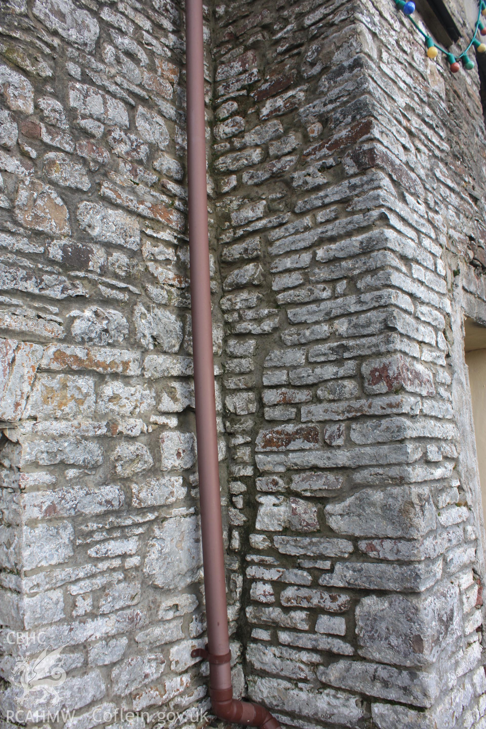 Exterior; Joint between early and late C17th units.