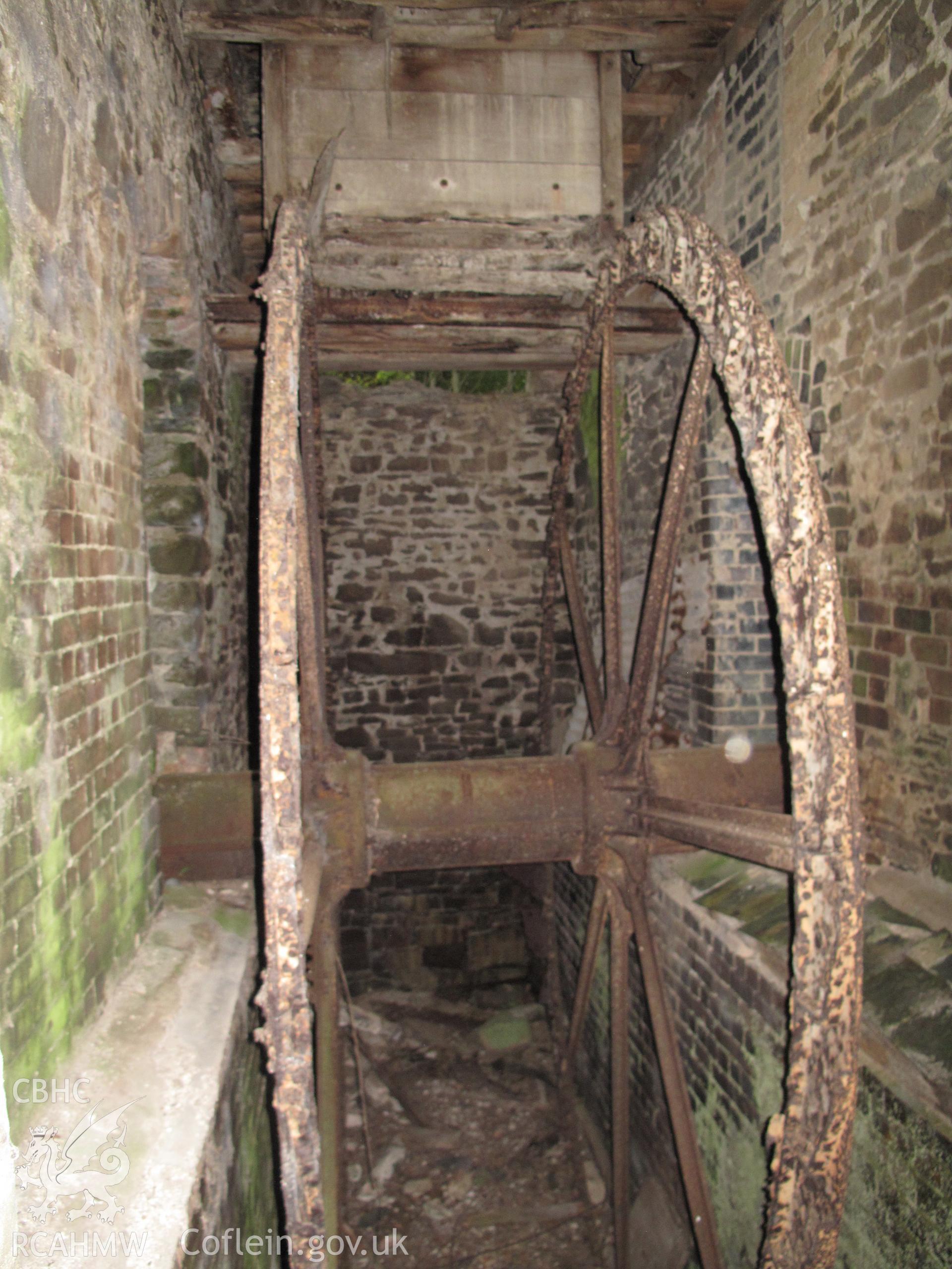 Remains of waterwheel at Rhydlydan Mill, Aberhafesp.