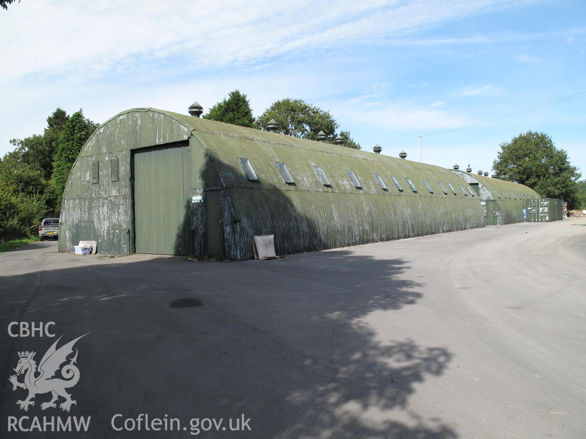 View of Nissen-type shed at Llandovery buffer depot from the south.