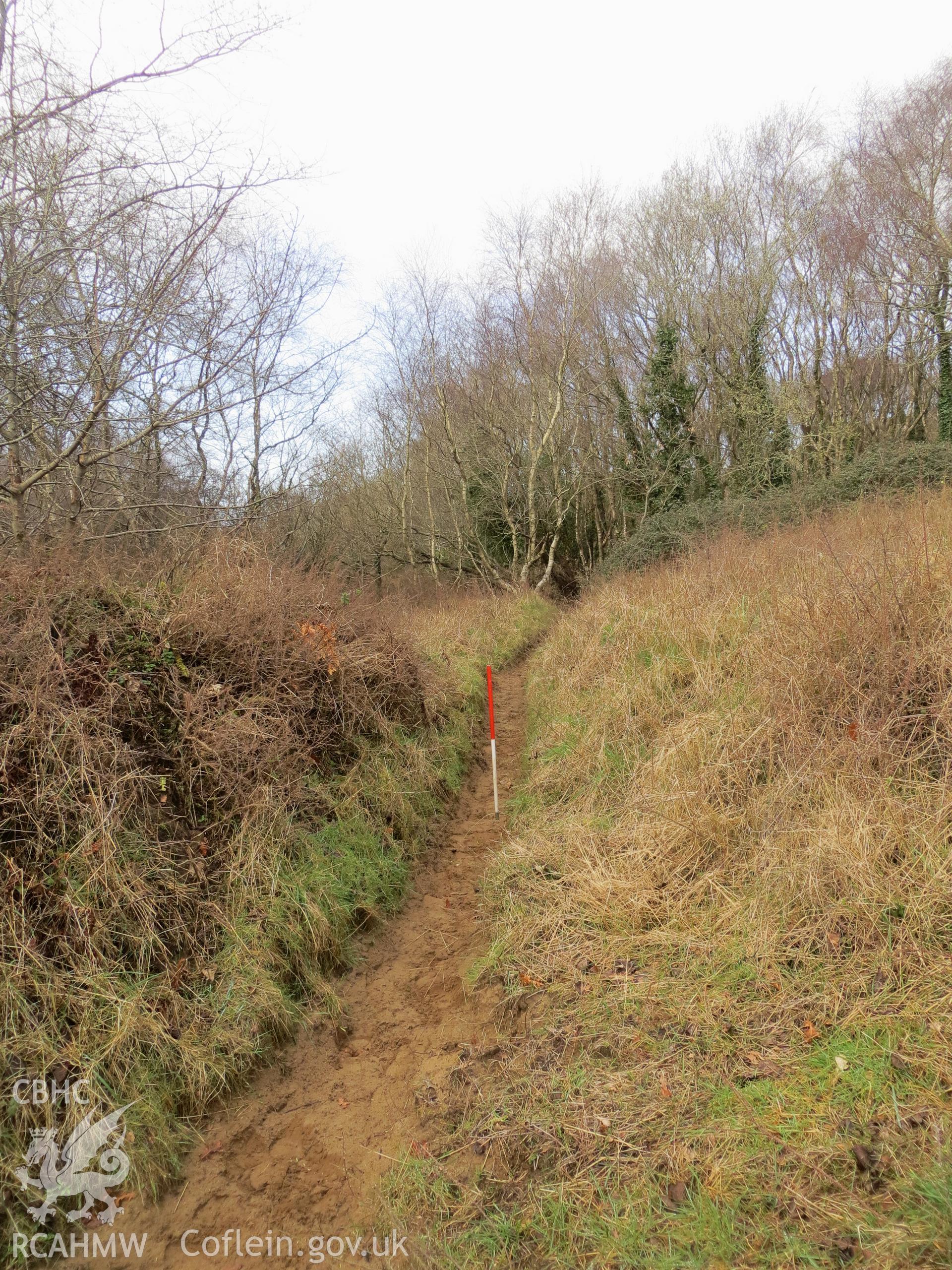 100 yard firing position viewed from the east, targets to right of picture; 1m scale.