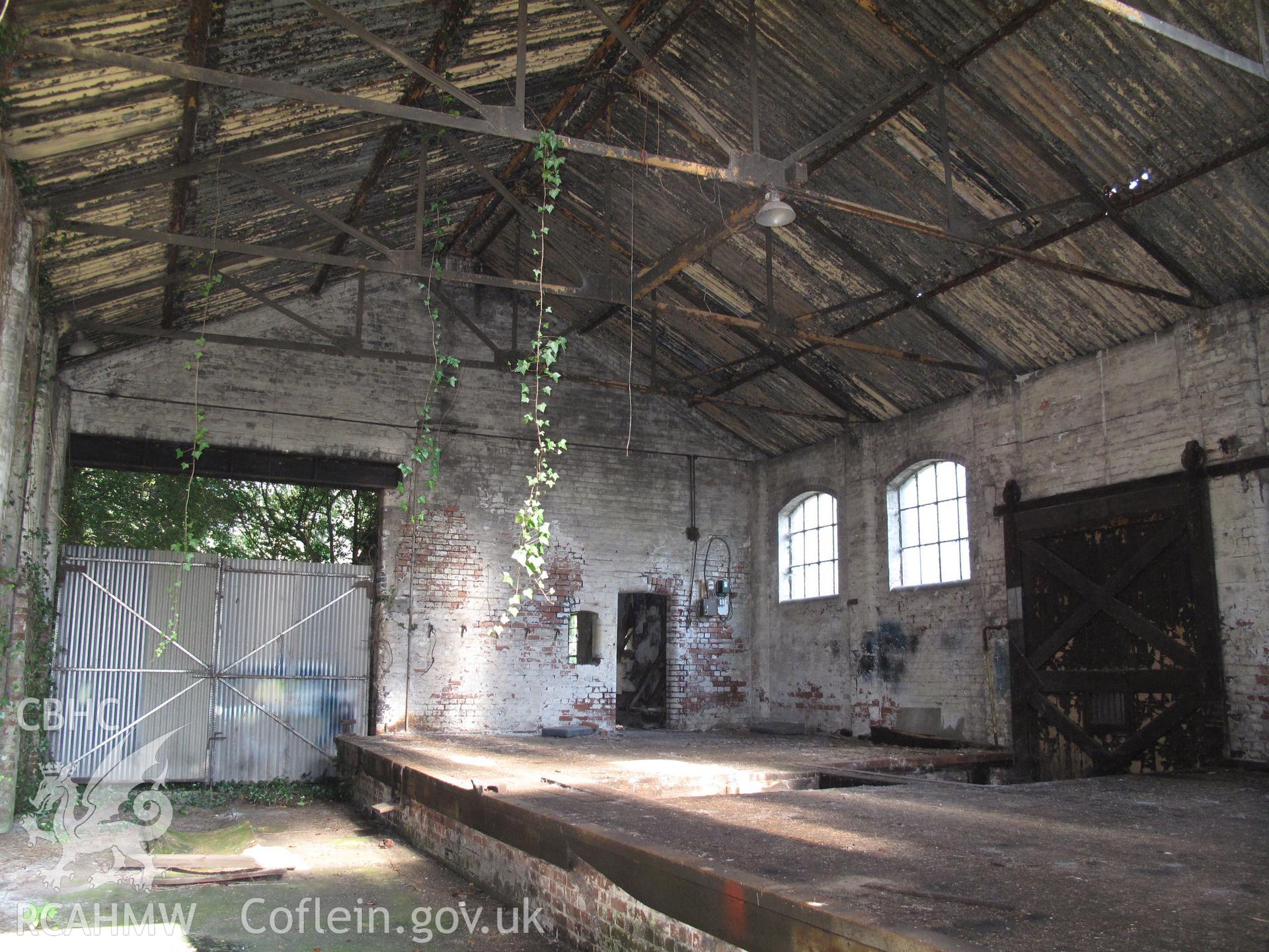 Interior view of Usk Railway Goods Shed.