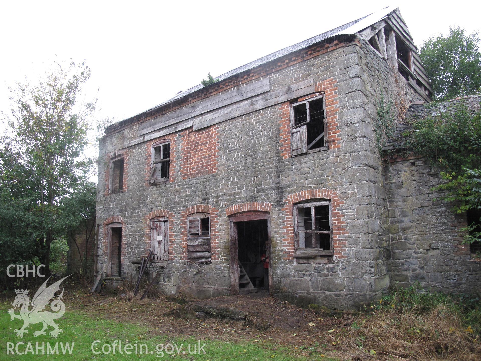 View from the southeast of Rhydlydan Mill, Aberhafesp.