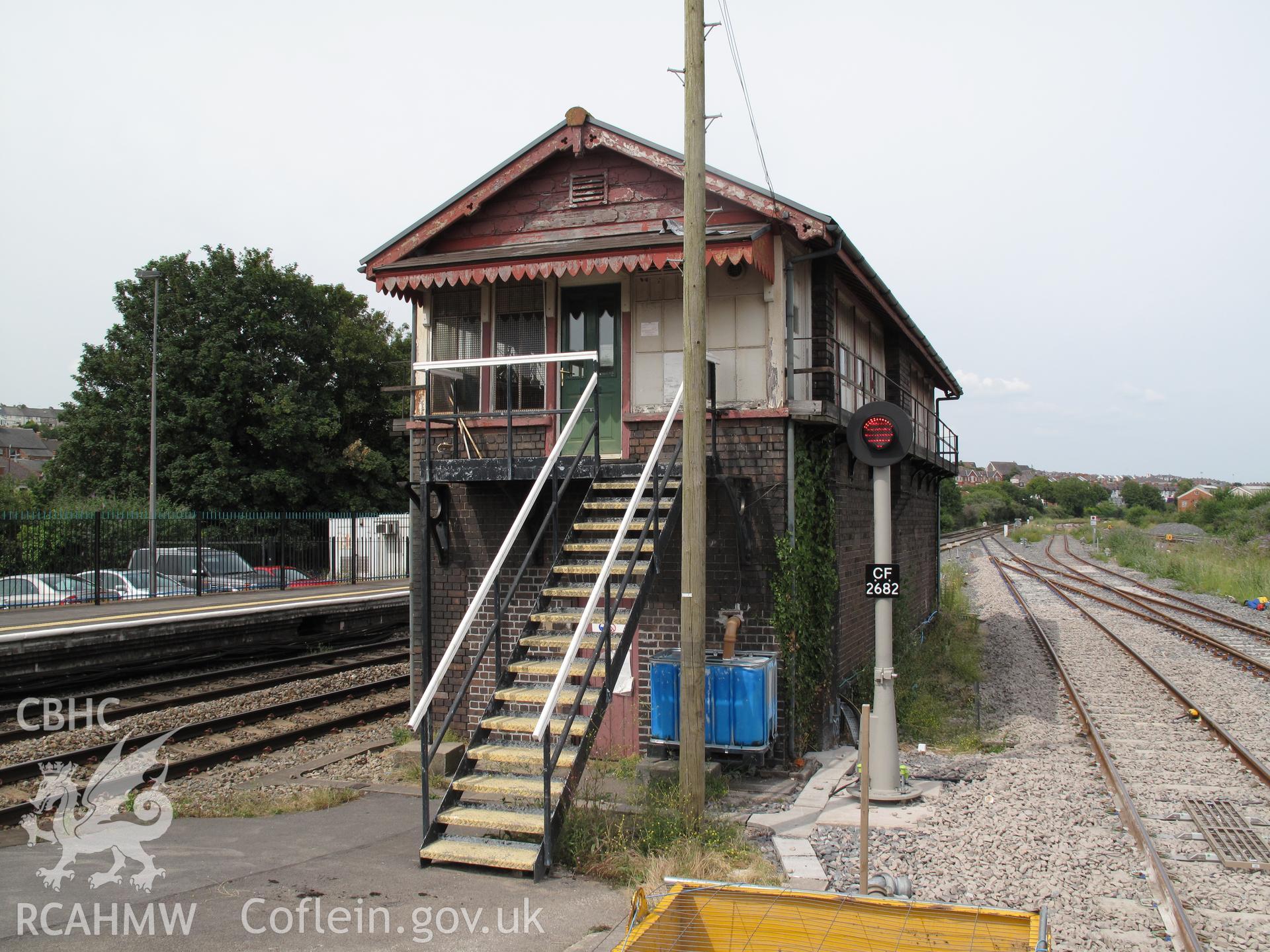 View from the south of Barry Station Signalbox.